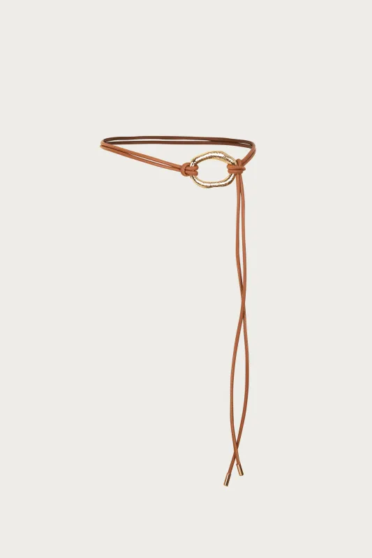 Leather Loop Belt (Camel/Gold) made by SAME