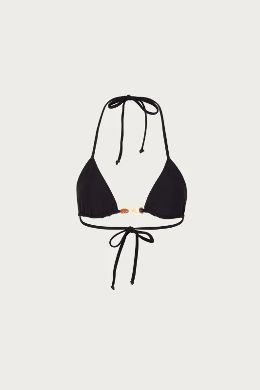 Stone Beaded Triangle Top (Faux Suede Black) sold by SAME