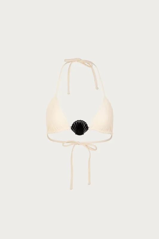 Shell Triangle Top (Faux Suede Cream) made by SAME