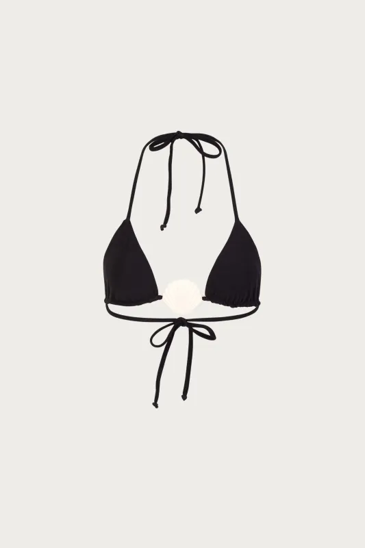 Shell Triangle Top (Faux Suede Black) made by SAME