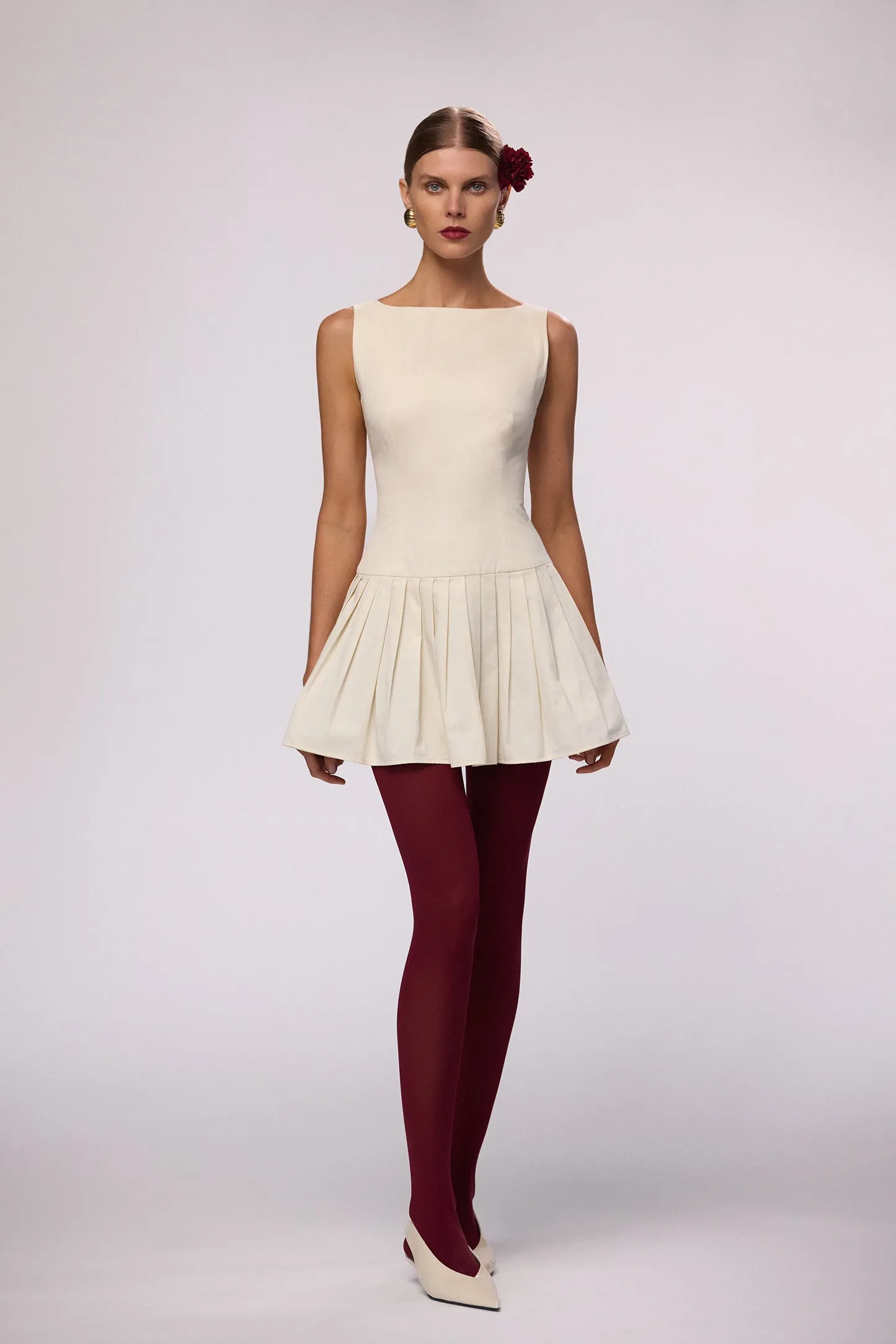 Poplin Mini Dress (Cream) sold by SAME product image thumbnail 2