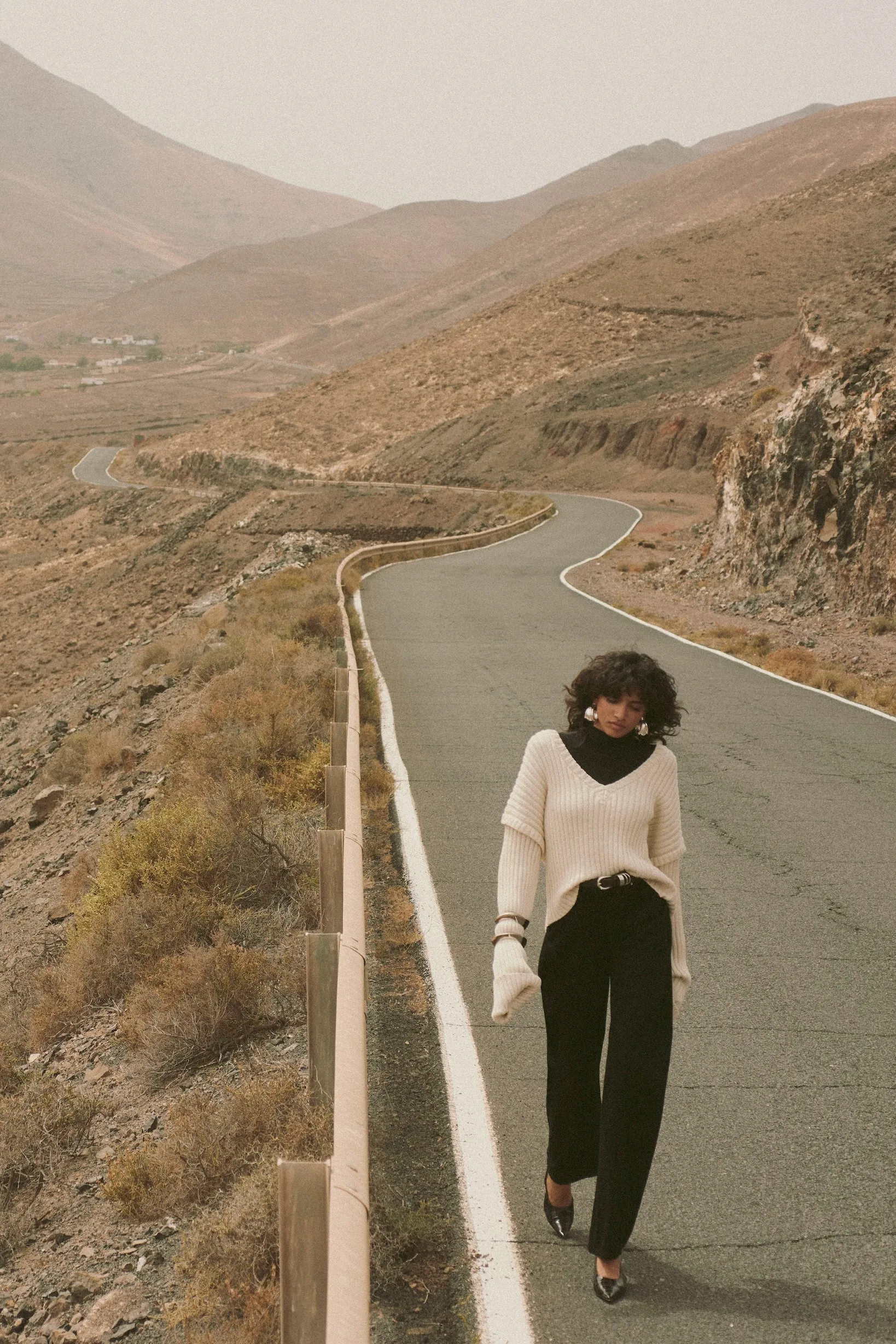 Oversized V Neck Sweater (Cream) sold by SAME product image thumbnail 3