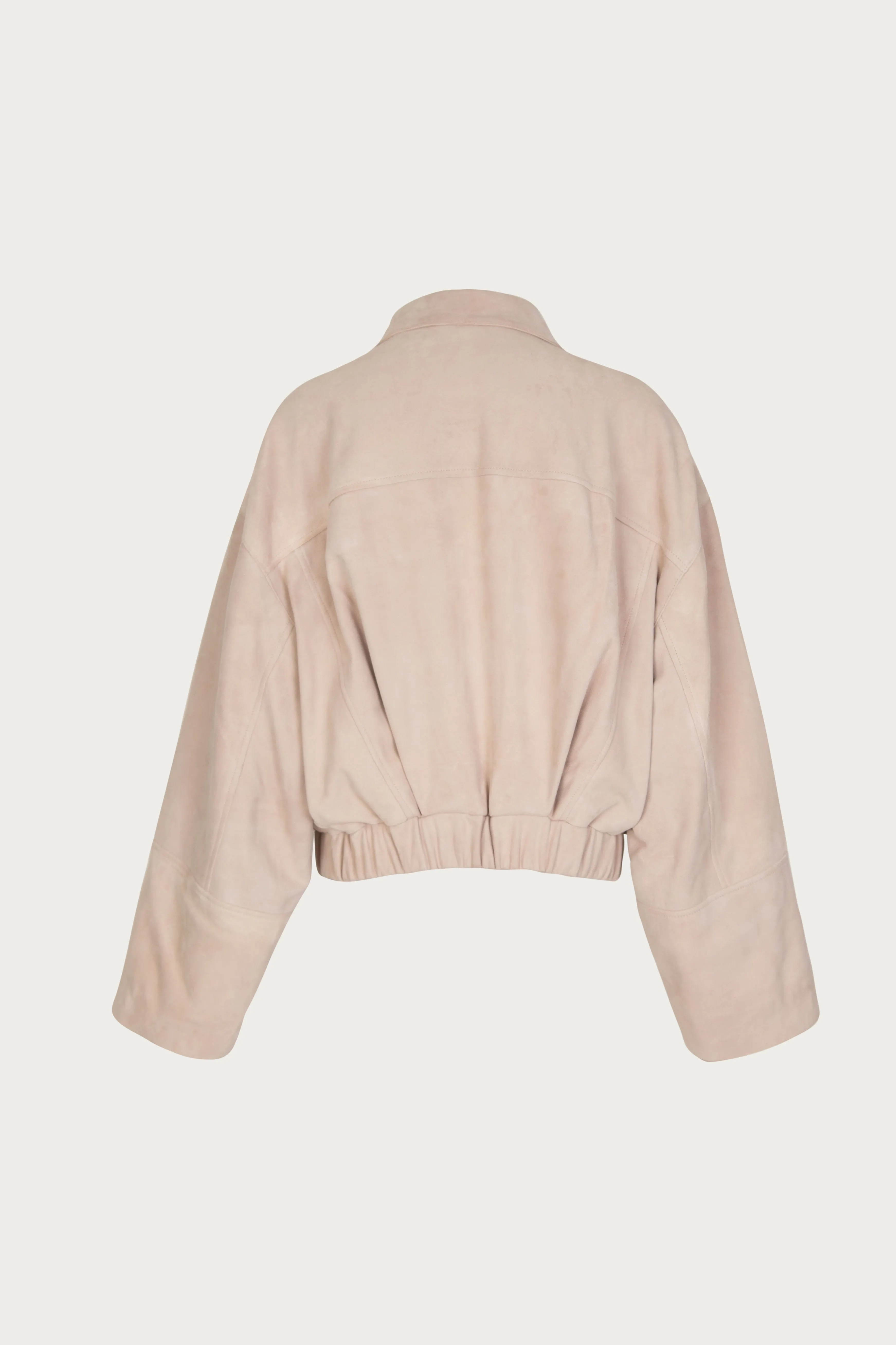 The Suede Bomber Jacket (Taupe) sold by SAME product image thumbnail 3
