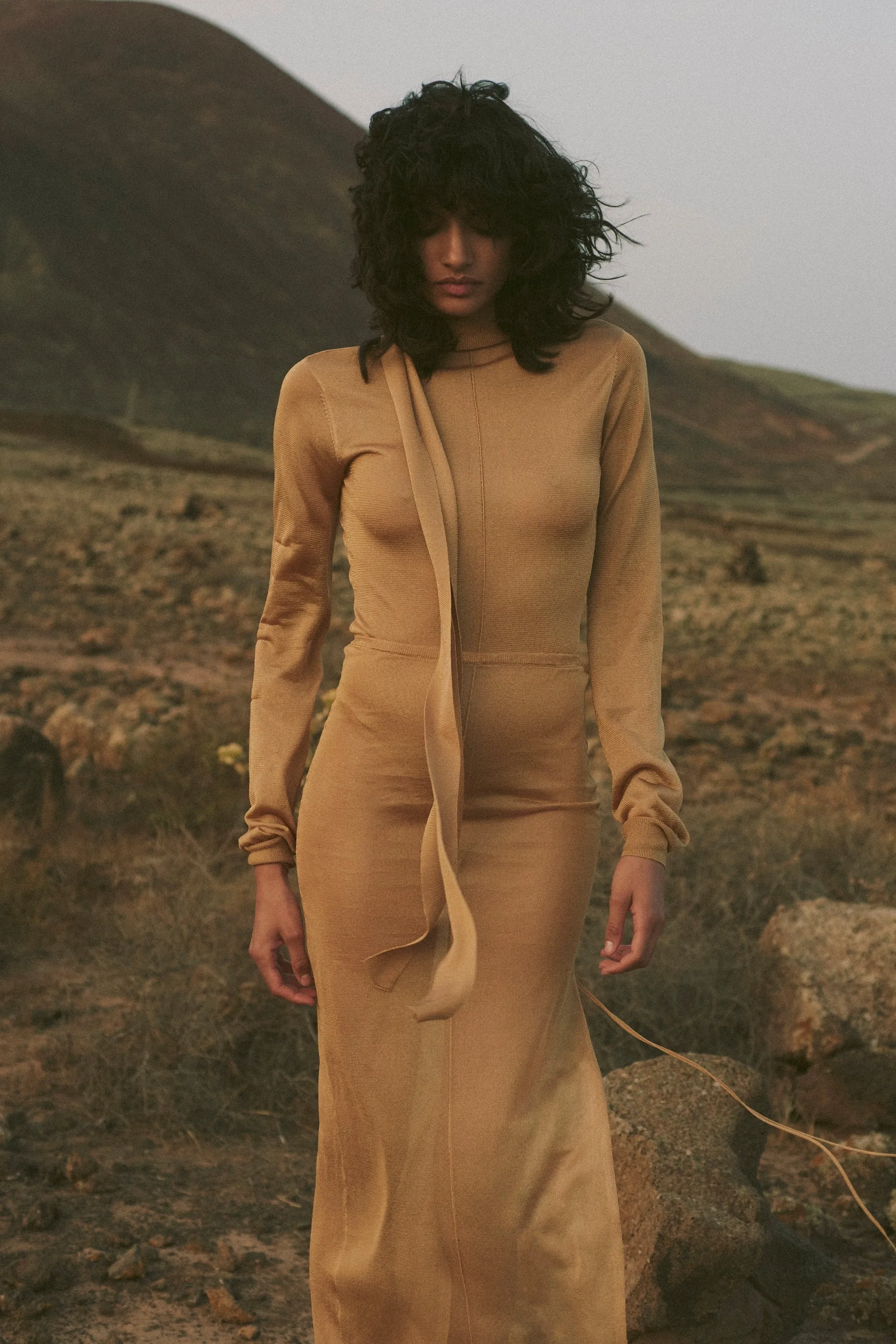 Ruched Knit Maxi Skirt (Gold) sold by SAME product image thumbnail 2