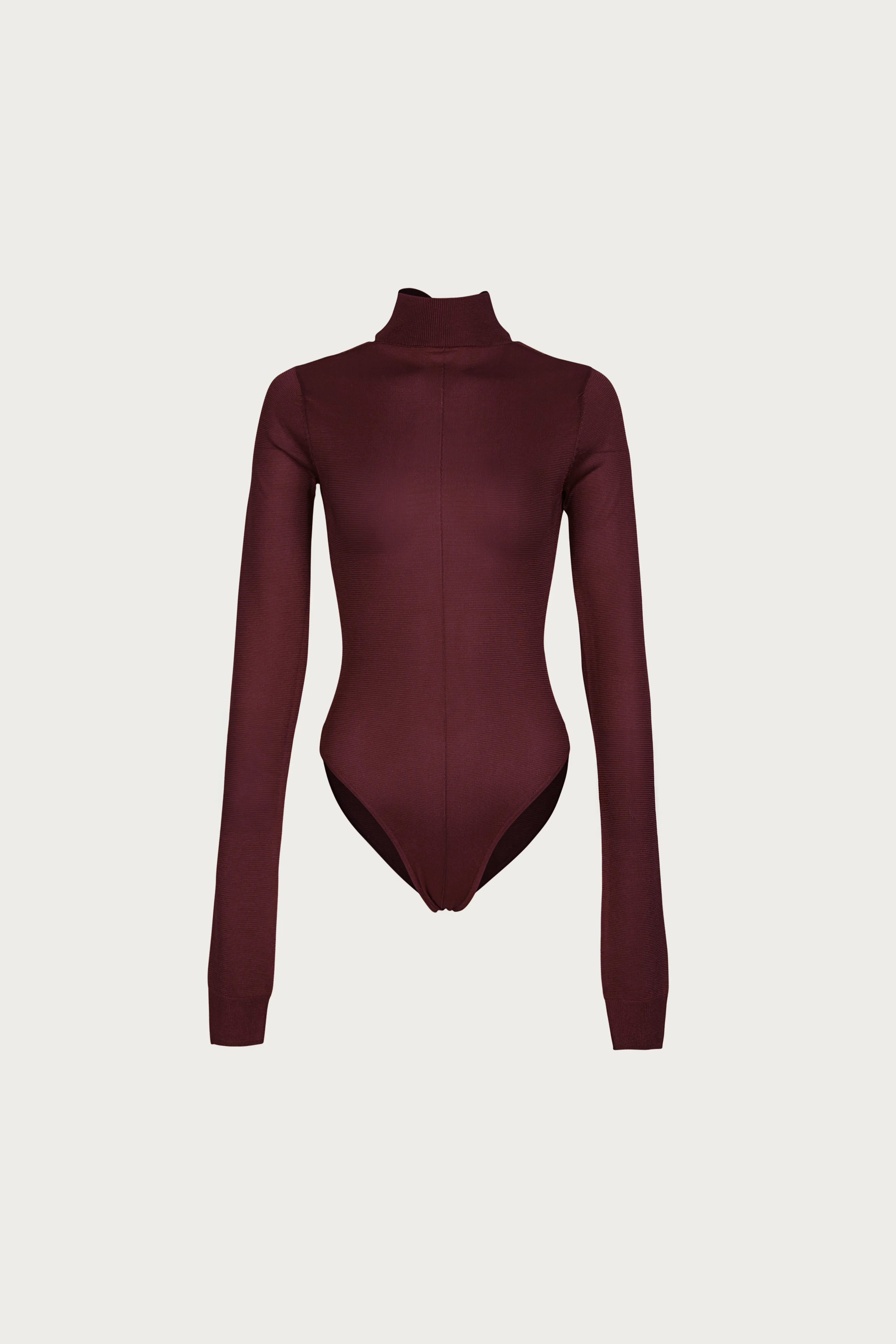 Open Back Knit Bodysuit (Merlot) sold by SAME