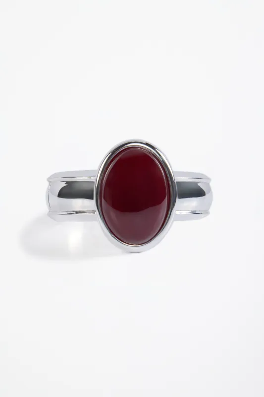 Stone Cuff (Silver/Oxblood) sold by SAME