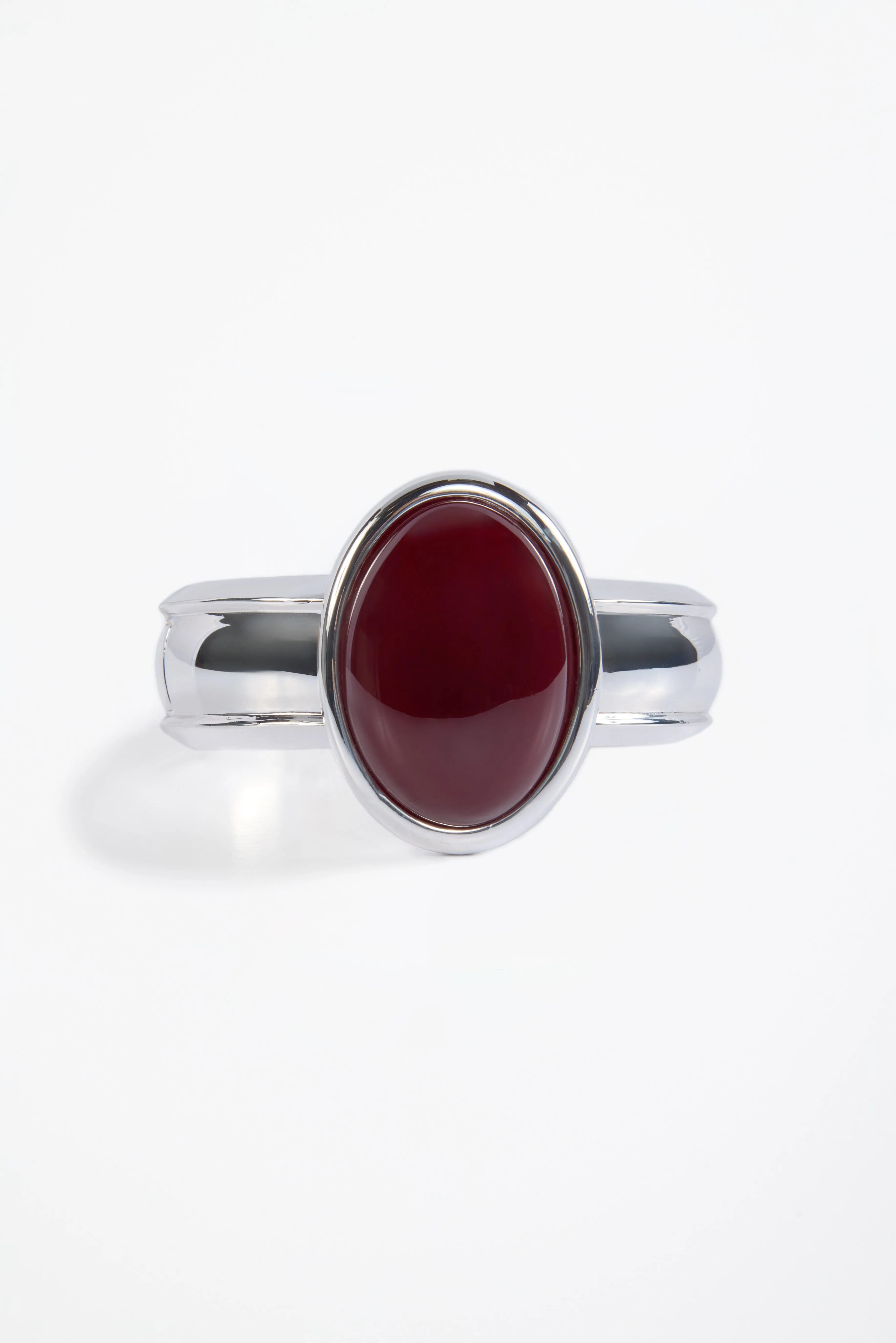 Stone Cuff (Silver/Oxblood) sold by SAME
