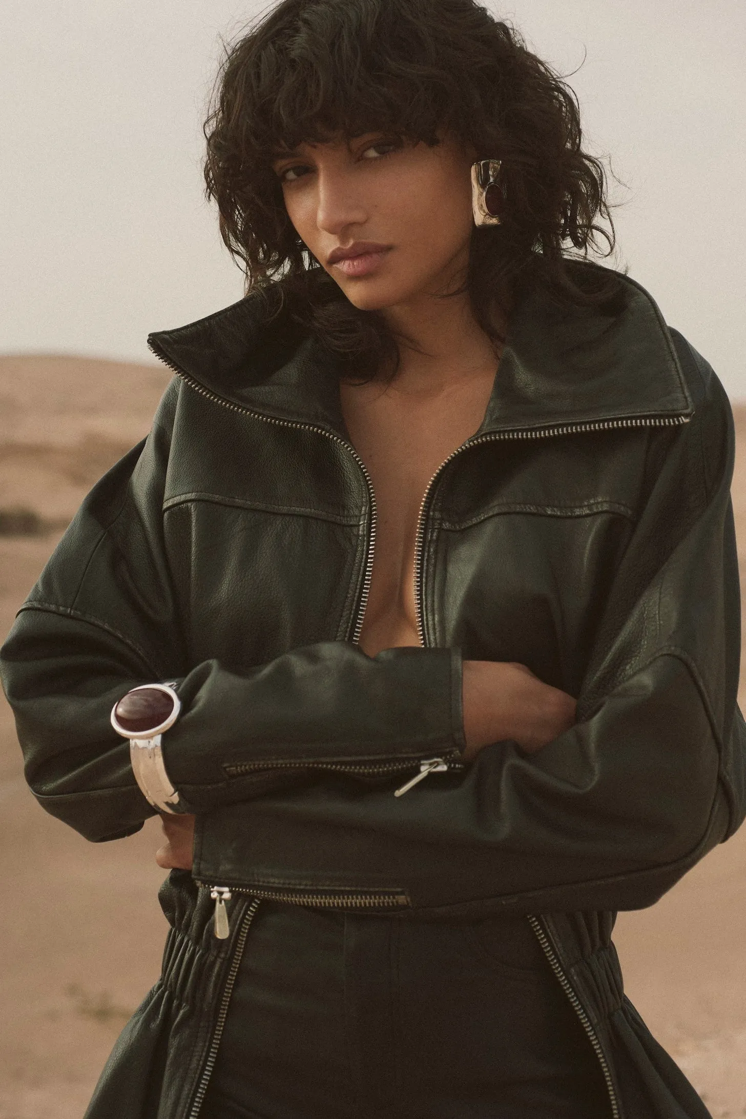 Stone Cuff (Silver/Oxblood) sold by SAME product image thumbnail 3