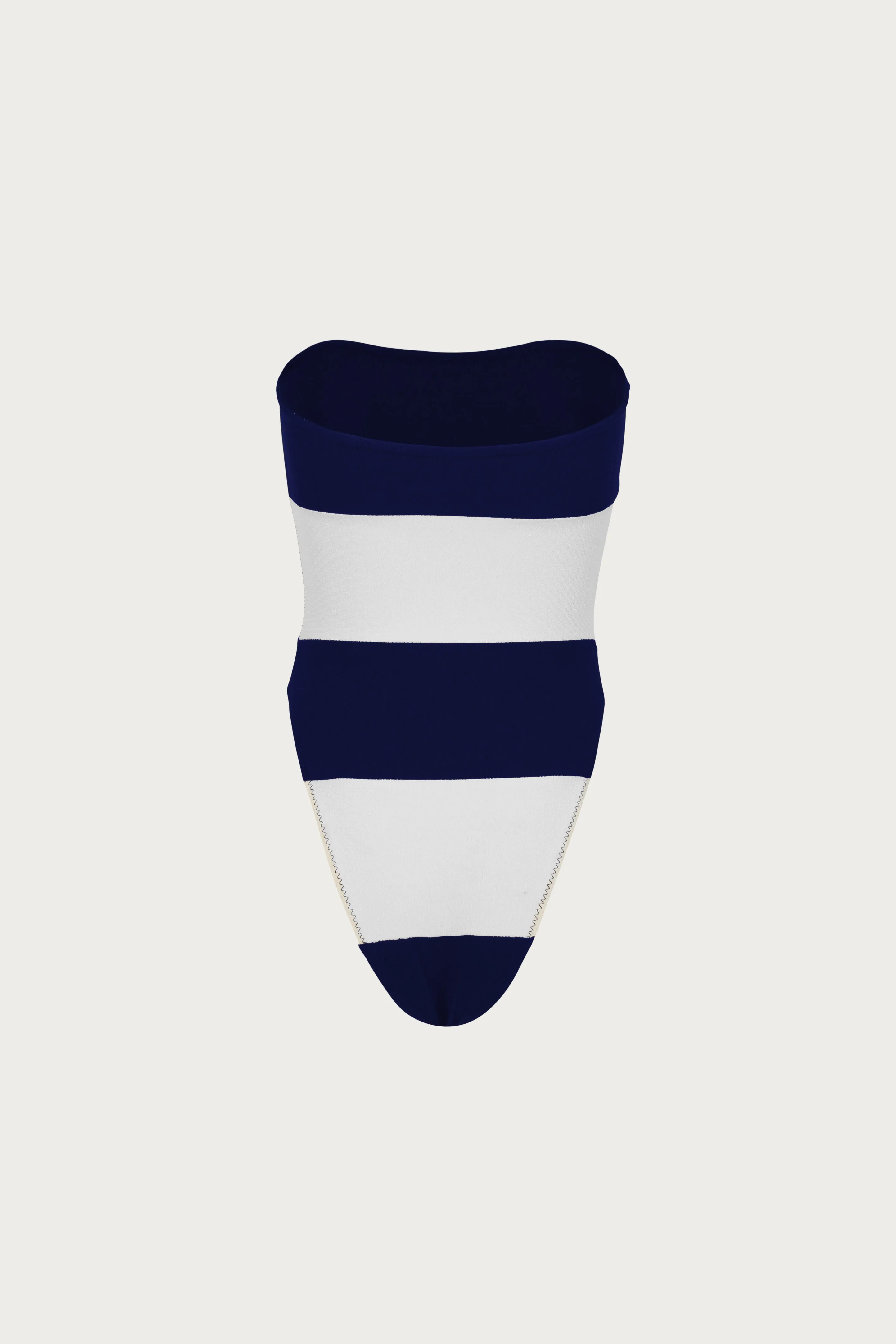 Stripe Strapless One Piece (Faux Suede Navy/White) sold by SAME product image thumbnail 2
