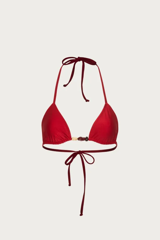 Stone Beaded Triangle Top (Red) sold by SAME