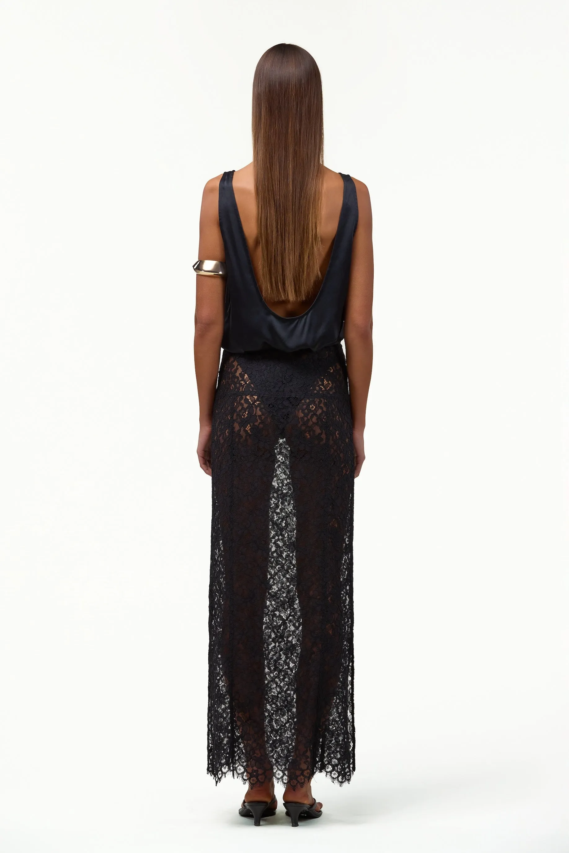 Lace Maxi Skirt (Black) sold by SAME product image thumbnail 3