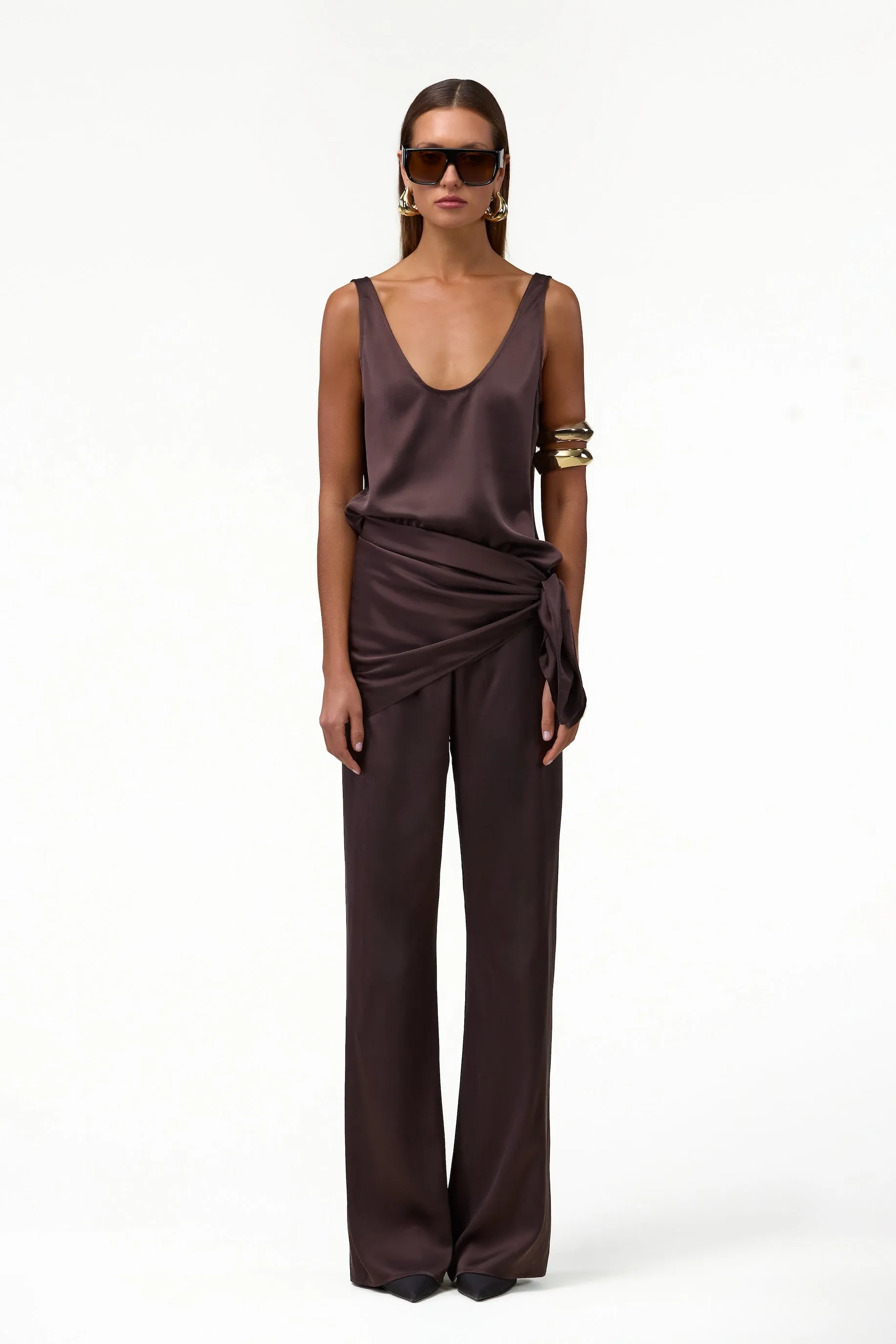 Silk Pant (Chocolate Brown) sold by SAME product image thumbnail 3