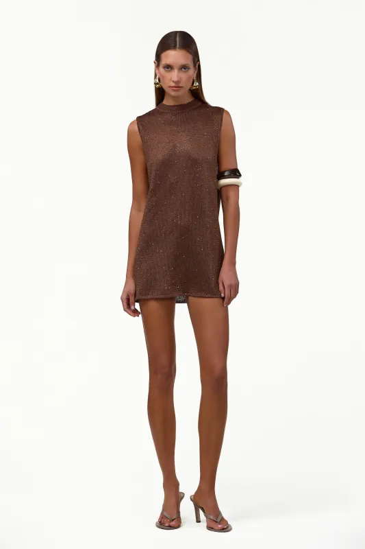 Sleeveless Knit Mini Dress (Chocolate Brown Sequin) sold by SAME