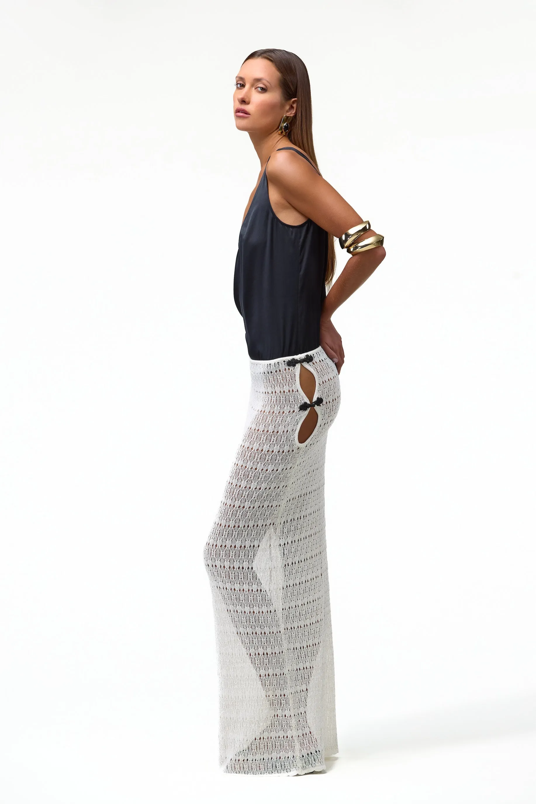 Keyhole Maxi Skirt (Cream) sold by SAME product image thumbnail 2