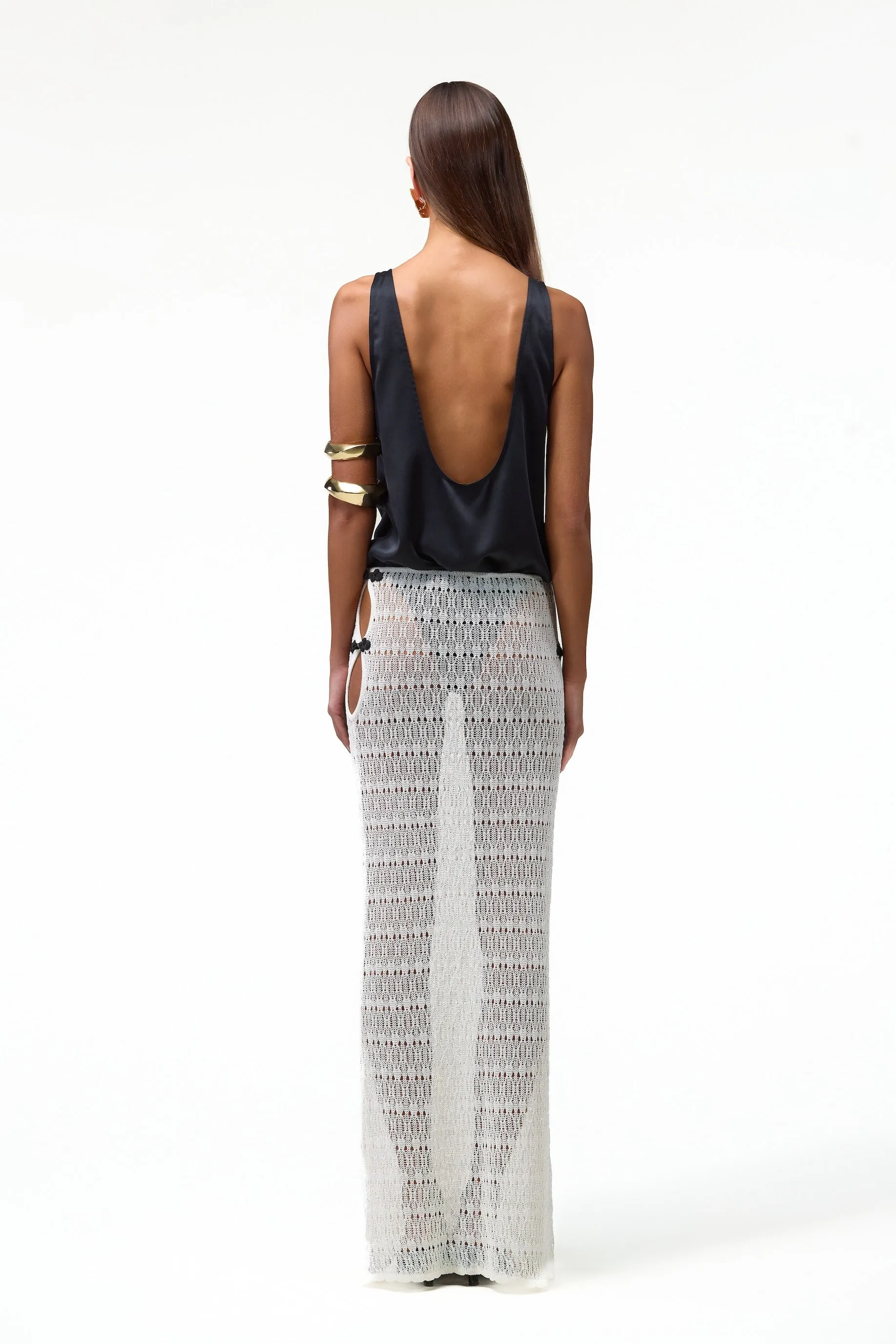 Keyhole Maxi Skirt (Cream) sold by SAME product image thumbnail 3