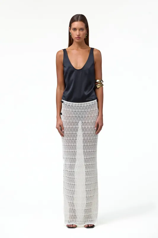 Keyhole Maxi Skirt (Cream) made by SAME