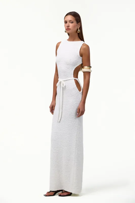Tie Maxi Dress (White Bouclé) made by SAME