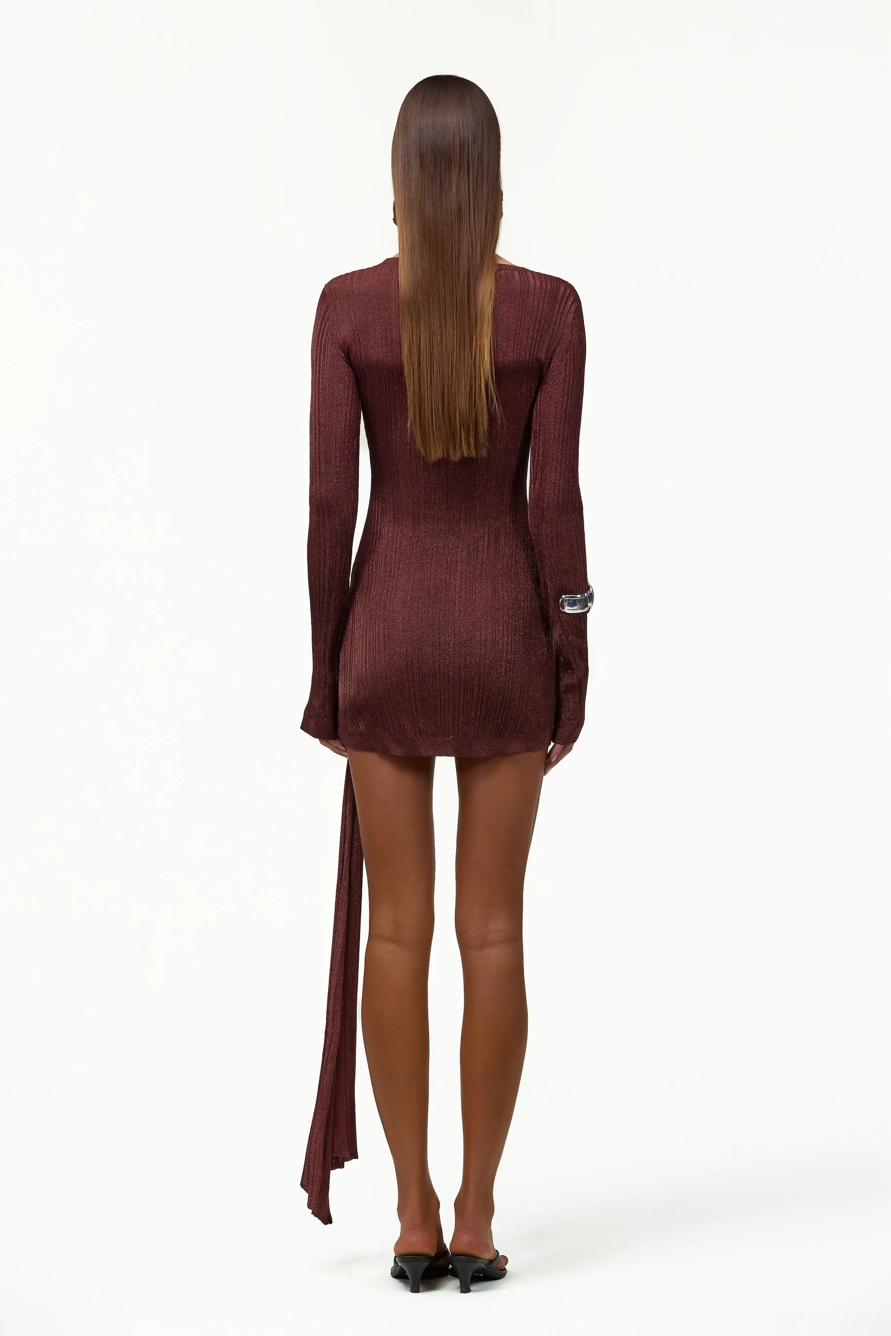 Metallic Twist Mini Dress (Chocolate Brown) sold by SAME product image thumbnail 3