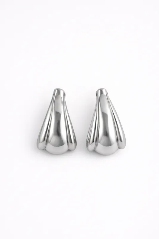 Edge Hoop Earring (Silver) sold by SAME