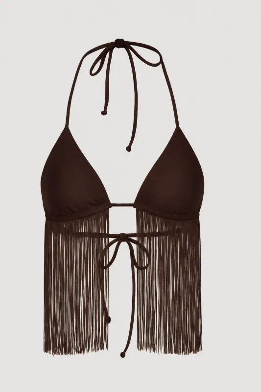 Fringe Triangle Top (Chocolate Brown) made by SAME
