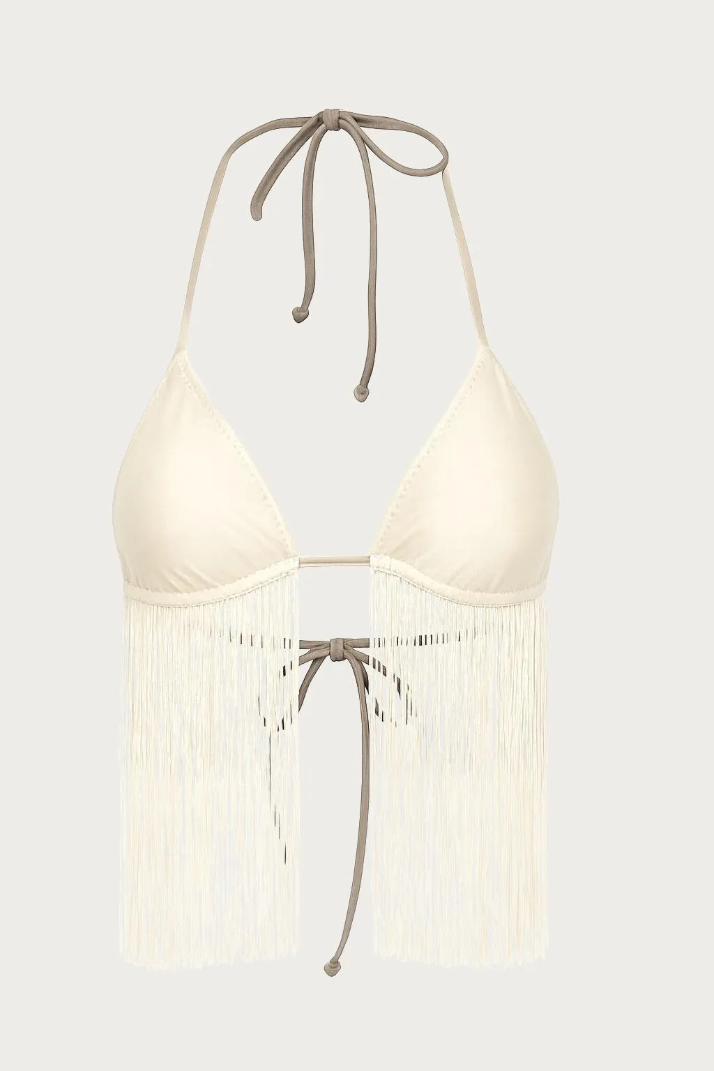 Fringe Triangle Top (Faux Suede Cream) sold by SAME