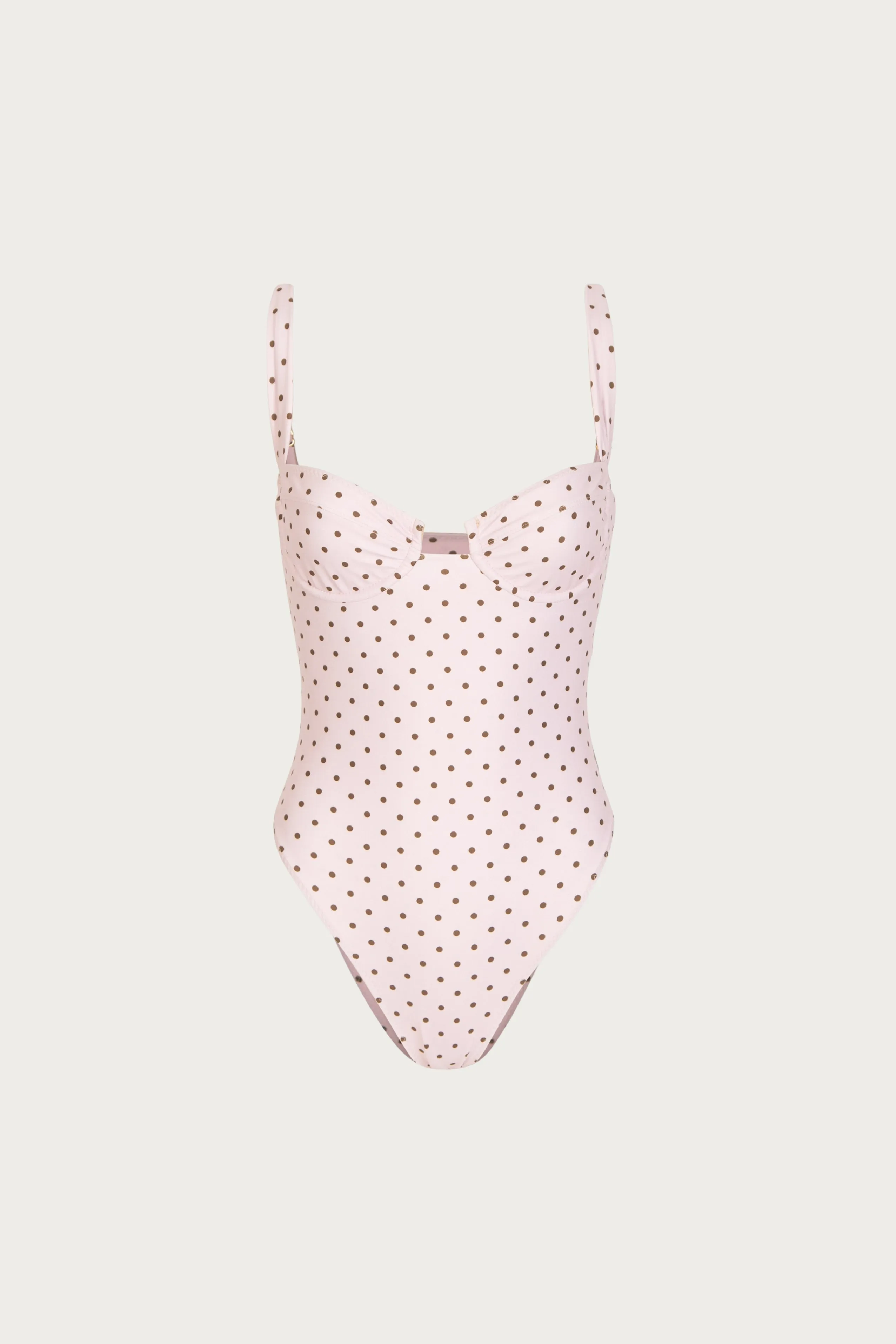Bustier One Piece (Pink Brown Polka Dot) sold by SAME