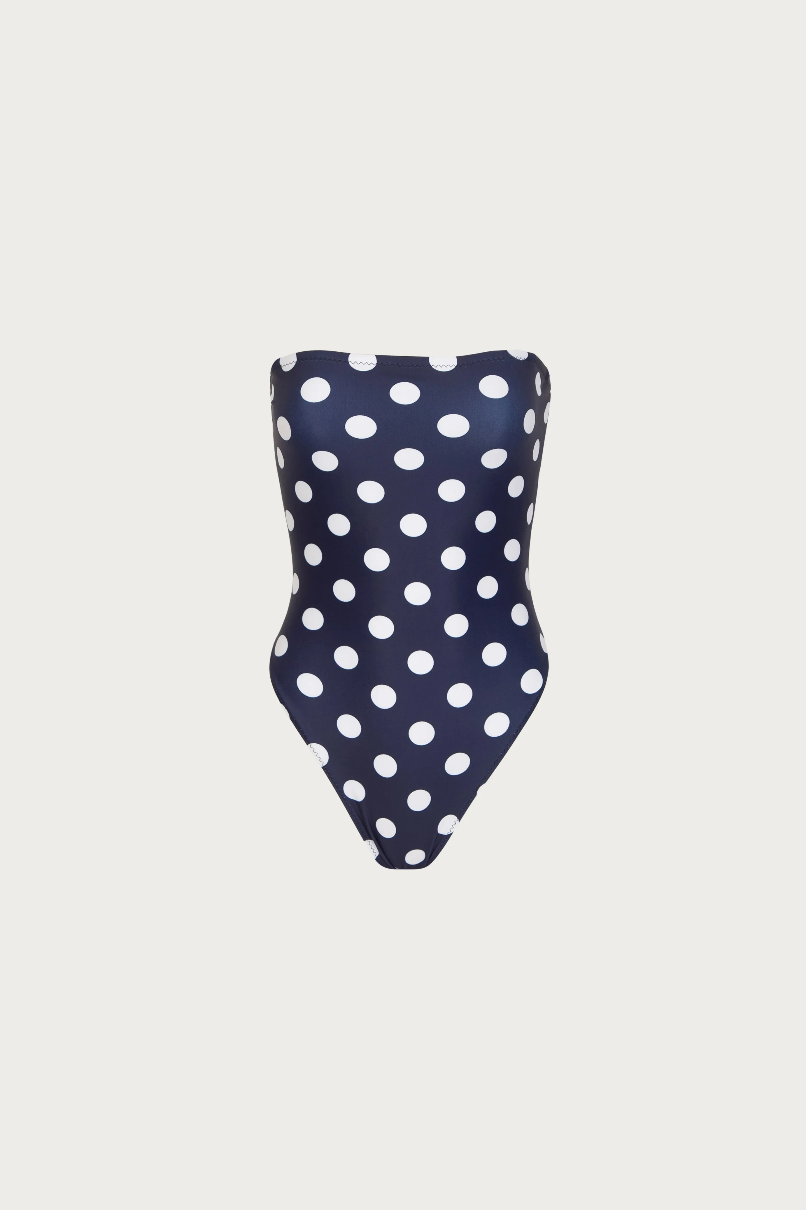 Strapless One Piece (Navy White Polka Dot) sold by SAME product image thumbnail 5