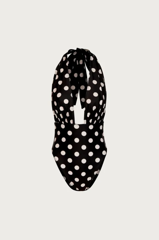 V One Piece (Black Taupe Polka Dot) made by SAME