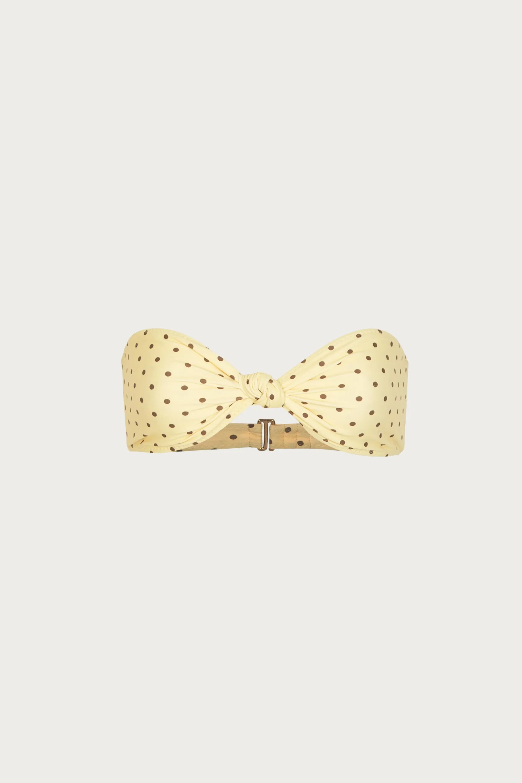Knotted Bandeau Top (Yellow Brown Polka Dot) sold by SAME