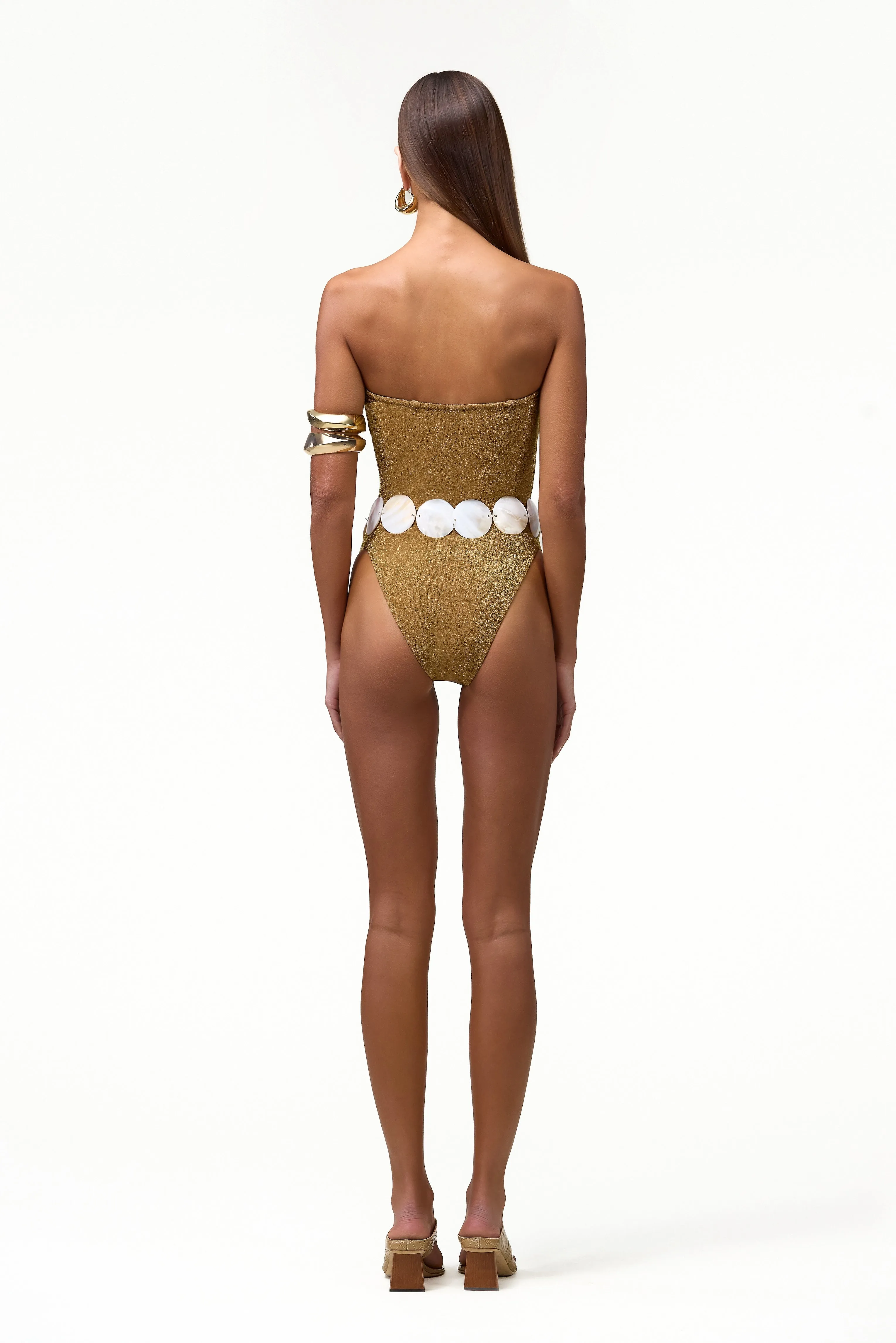 Strapless One Piece (Mocha Shimmer Lurex) sold by SAME product image thumbnail 4