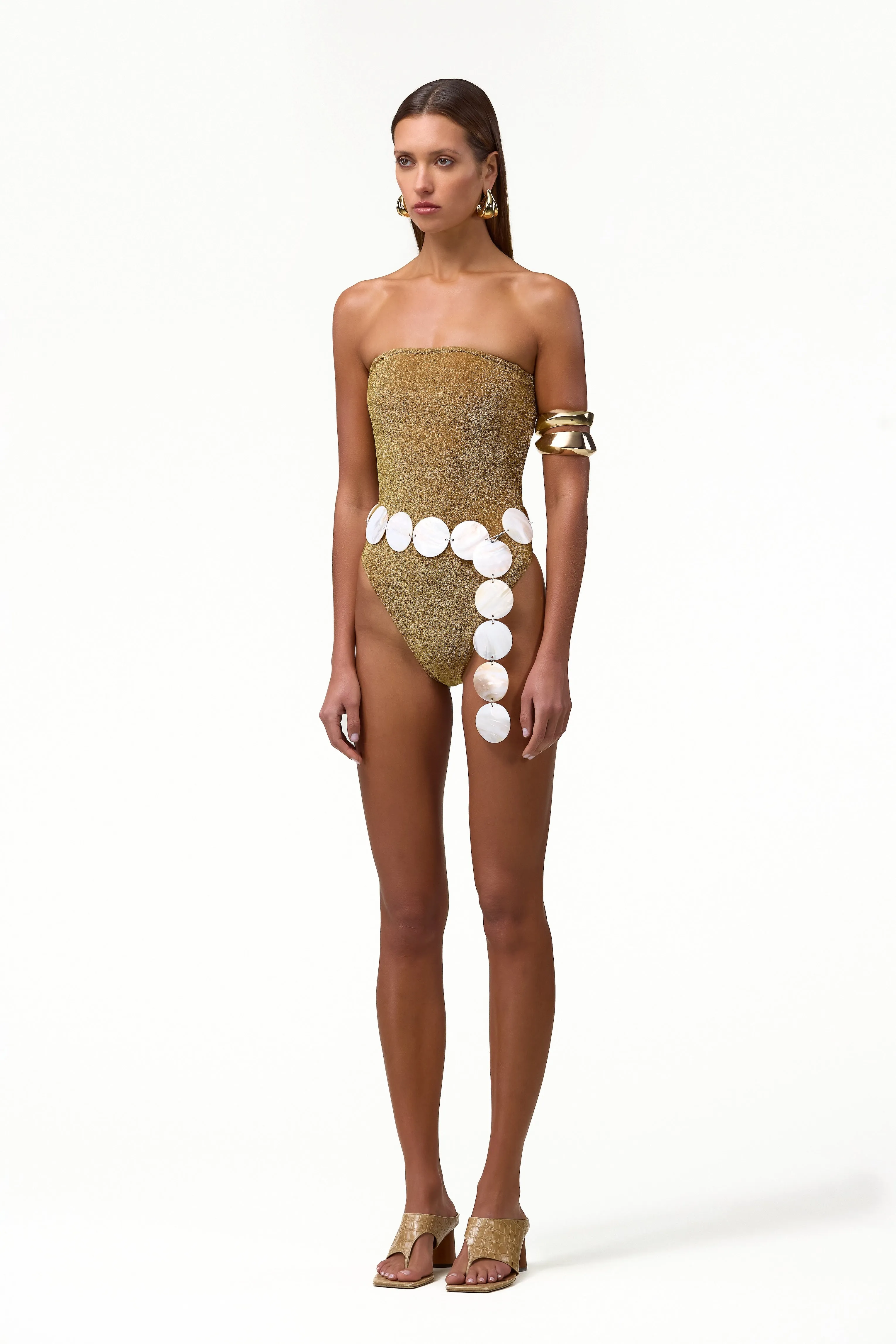 Strapless One Piece (Mocha Shimmer Lurex) sold by SAME product image thumbnail 3