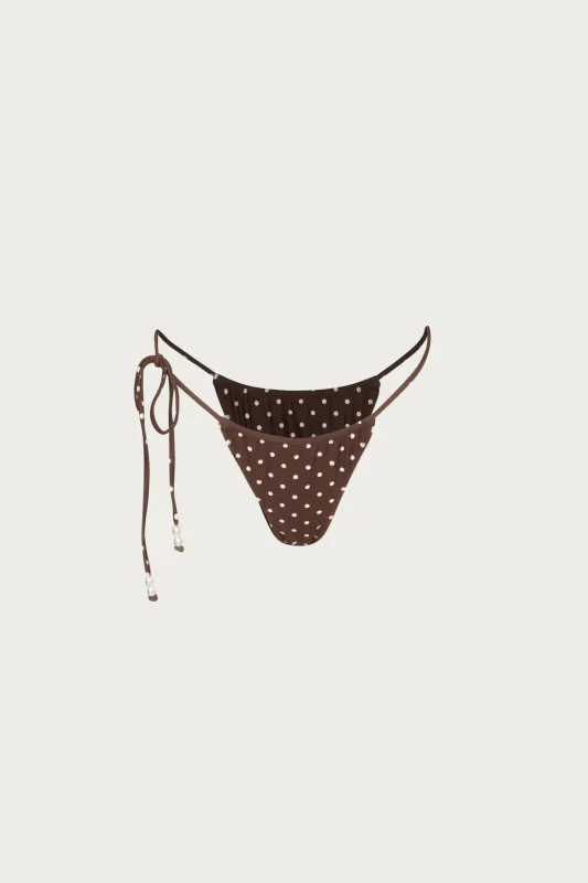 Beaded String Bottom (Brown Cream Polka Dot) made by SAME