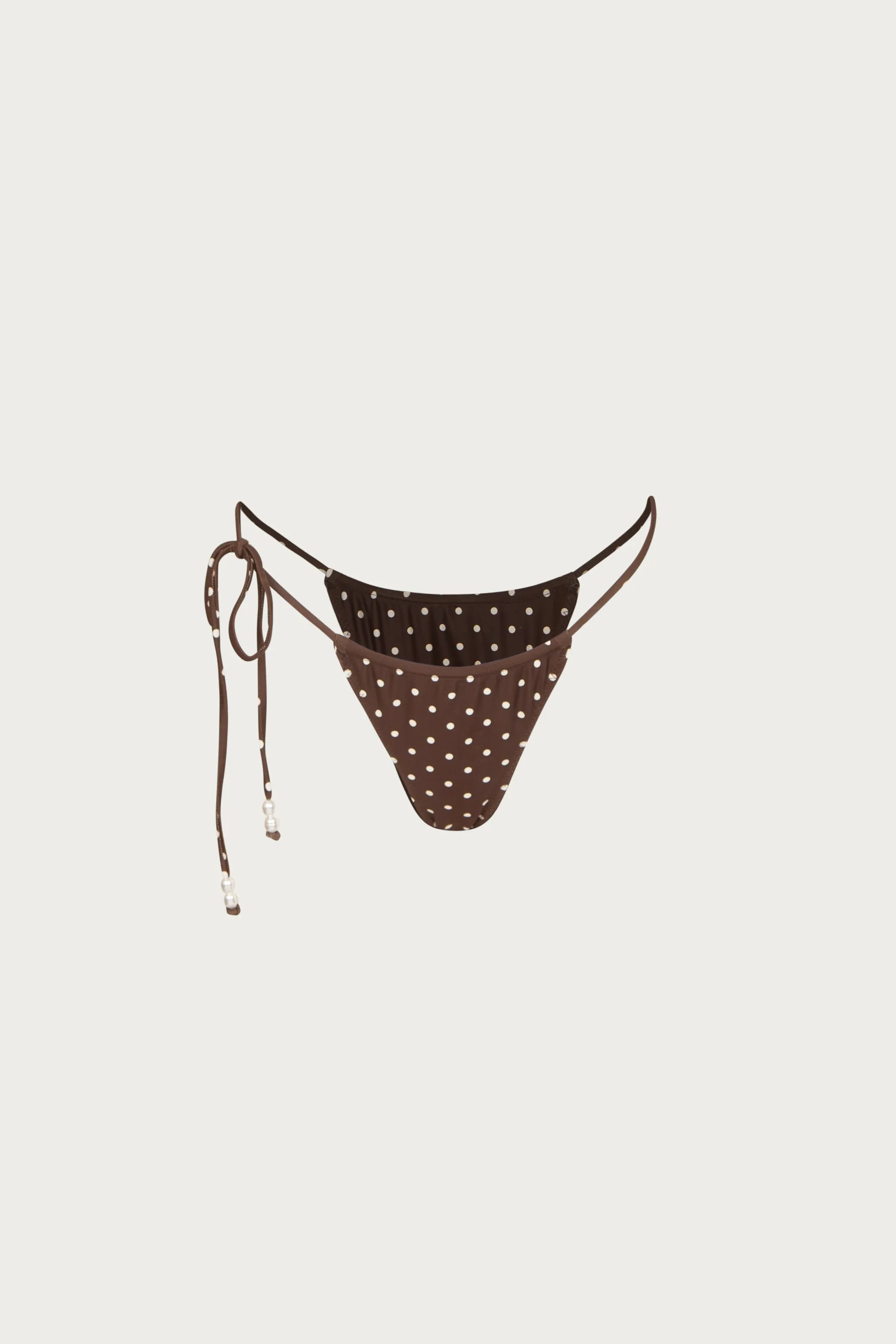 Beaded String Bottom (Brown Cream Polka Dot) sold by SAME