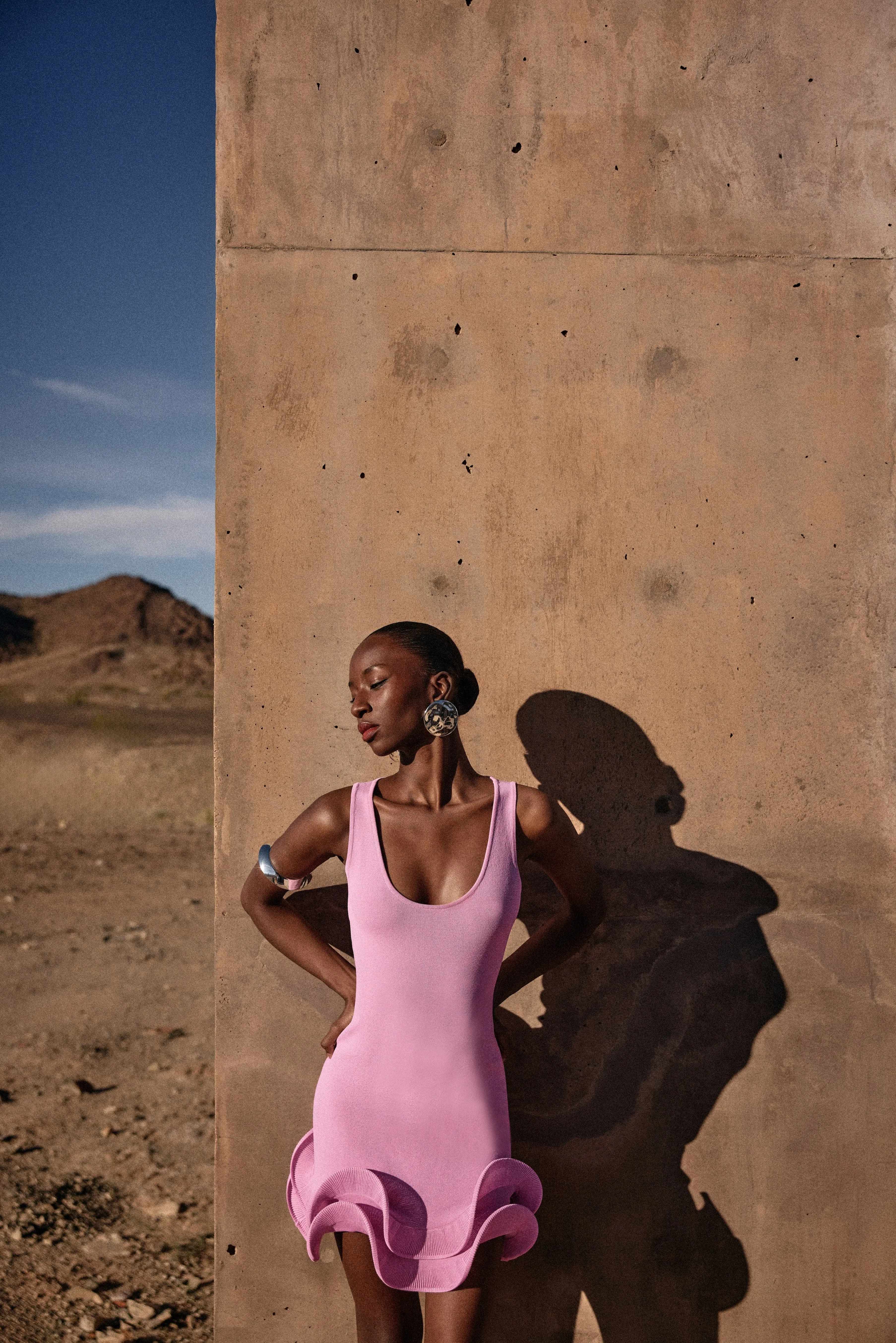 Double Ruffle Hem Mini Dress (Lilac Pink) sold by SAME product image thumbnail 2