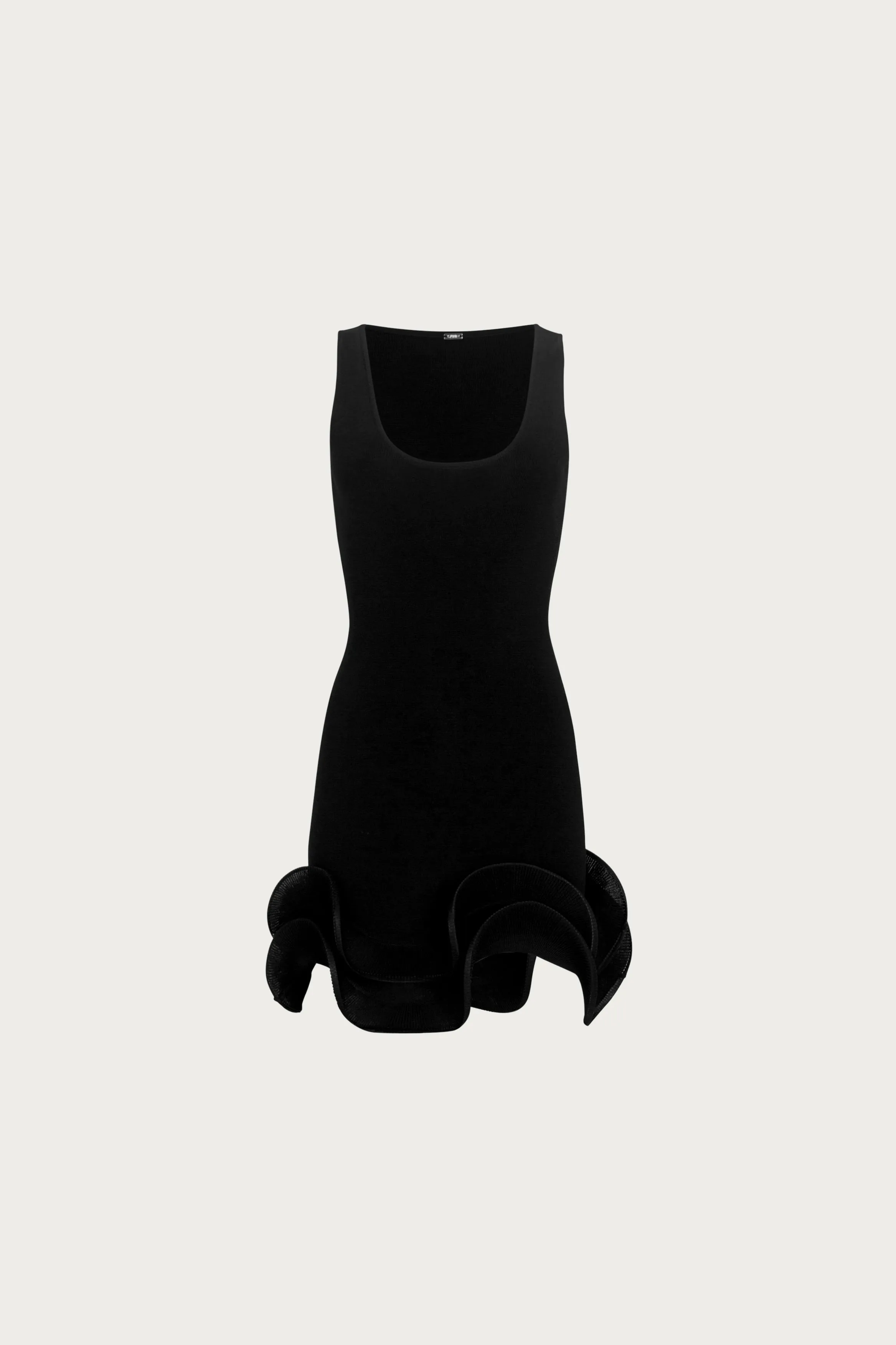 Double Ruffle Hem Mini Dress (Black) sold by SAME