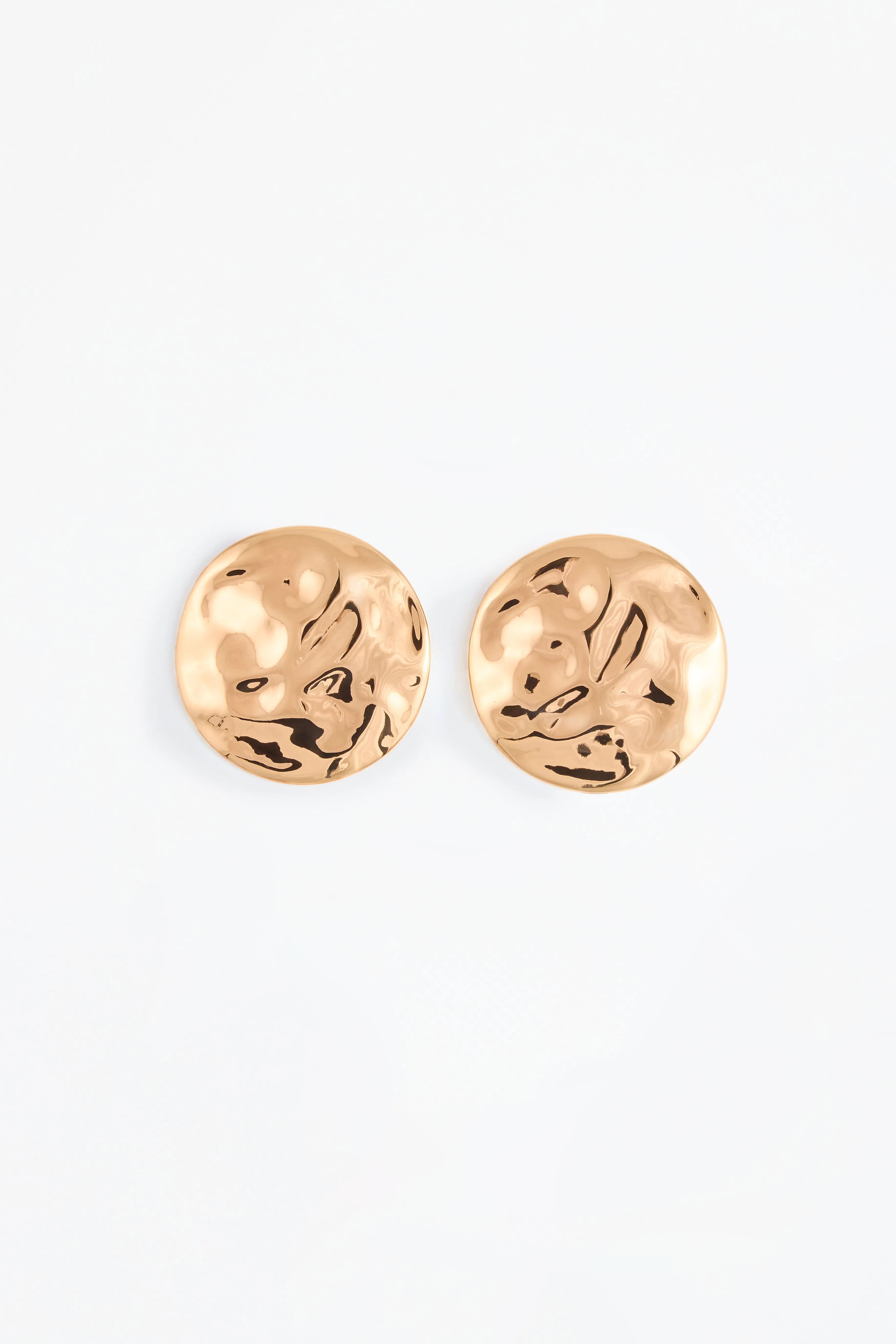 Hammered Disc Earring (Gold) sold by SAME