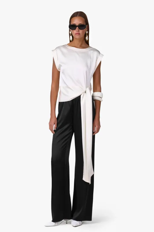 Silk Tie Top (Cream) made by SAME