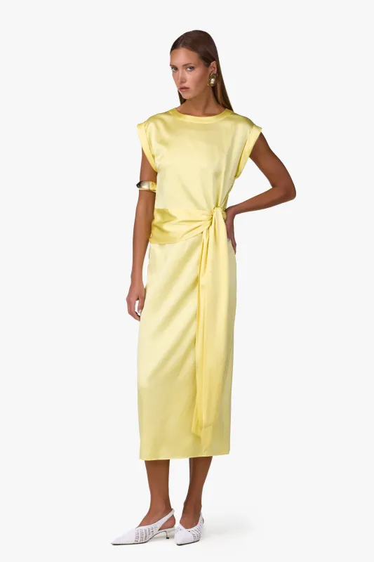 Silk Tie Top (Butter Yellow) made by SAME