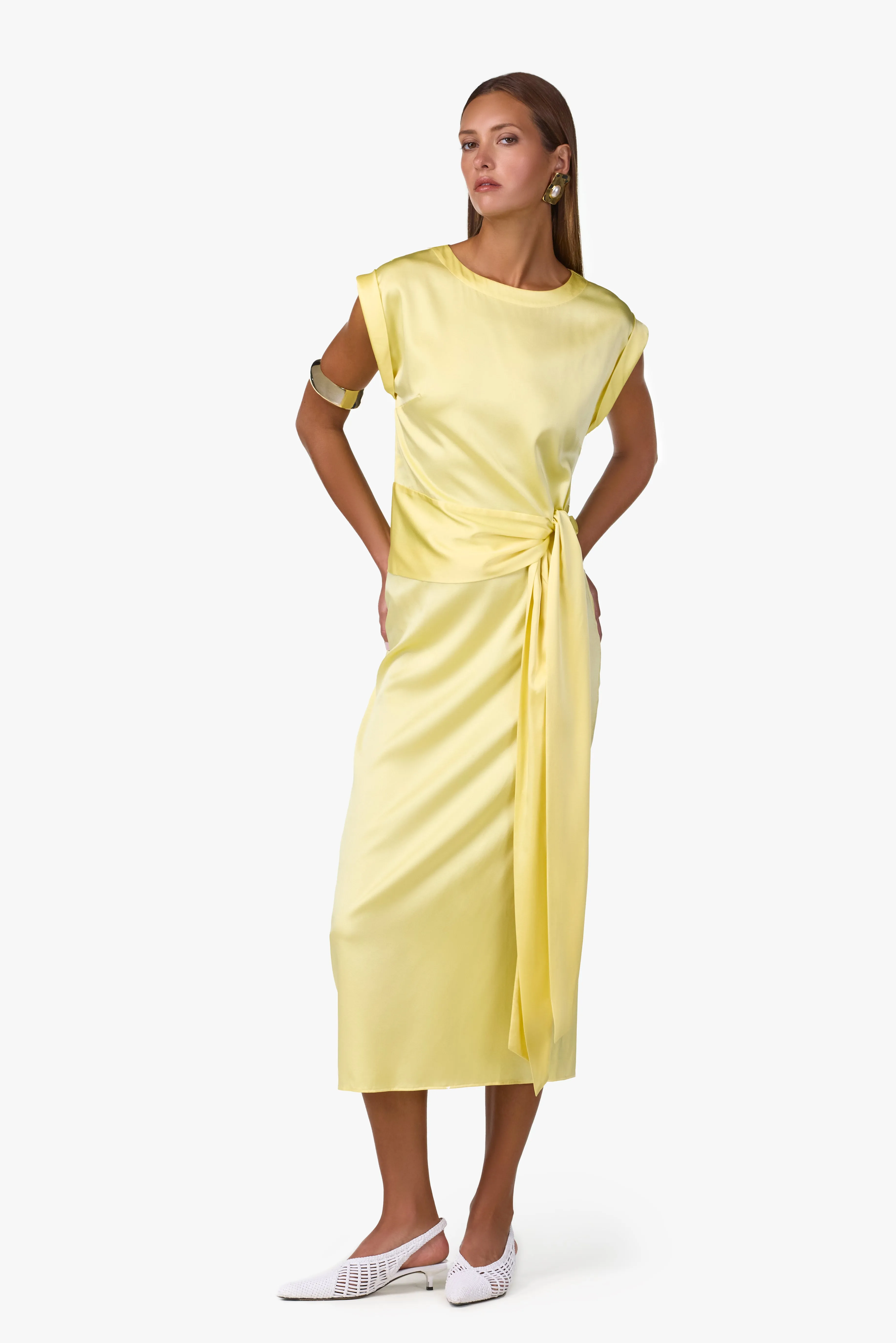 Silk Tie Top (Butter Yellow) sold by SAME product image thumbnail 5