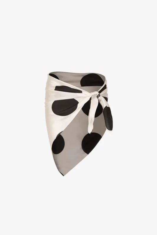 Silk Scarf (Cream Polka Dot) made by SAME