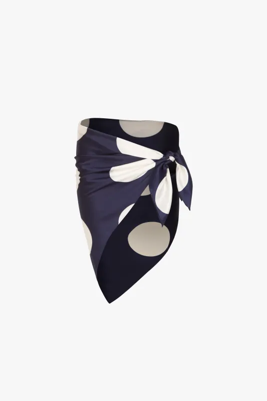 Silk Scarf (Navy Polka Dot) made by SAME