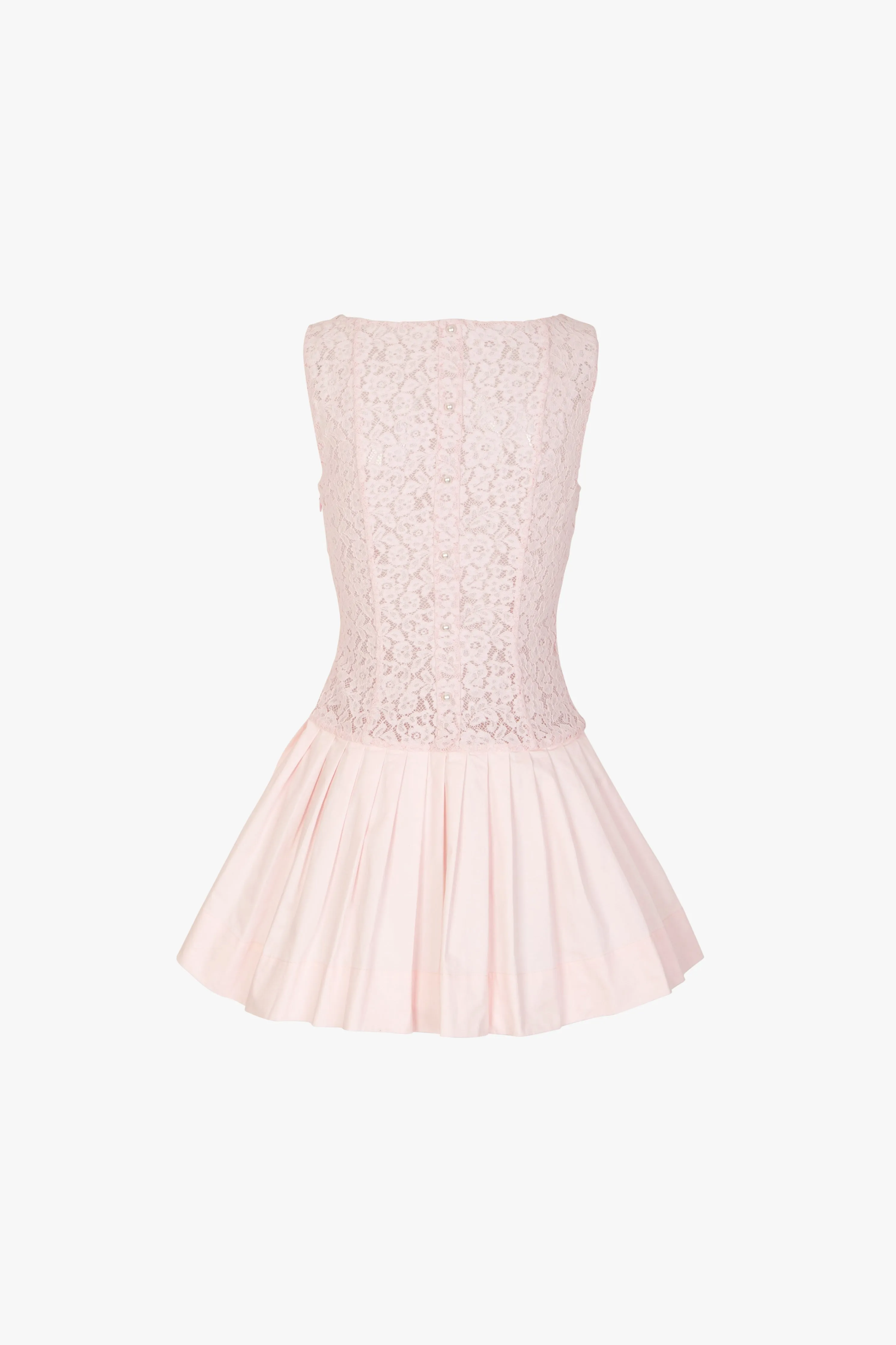 Lace Poplin Mini Dress (Pale Pink) sold by SAME product image thumbnail 5