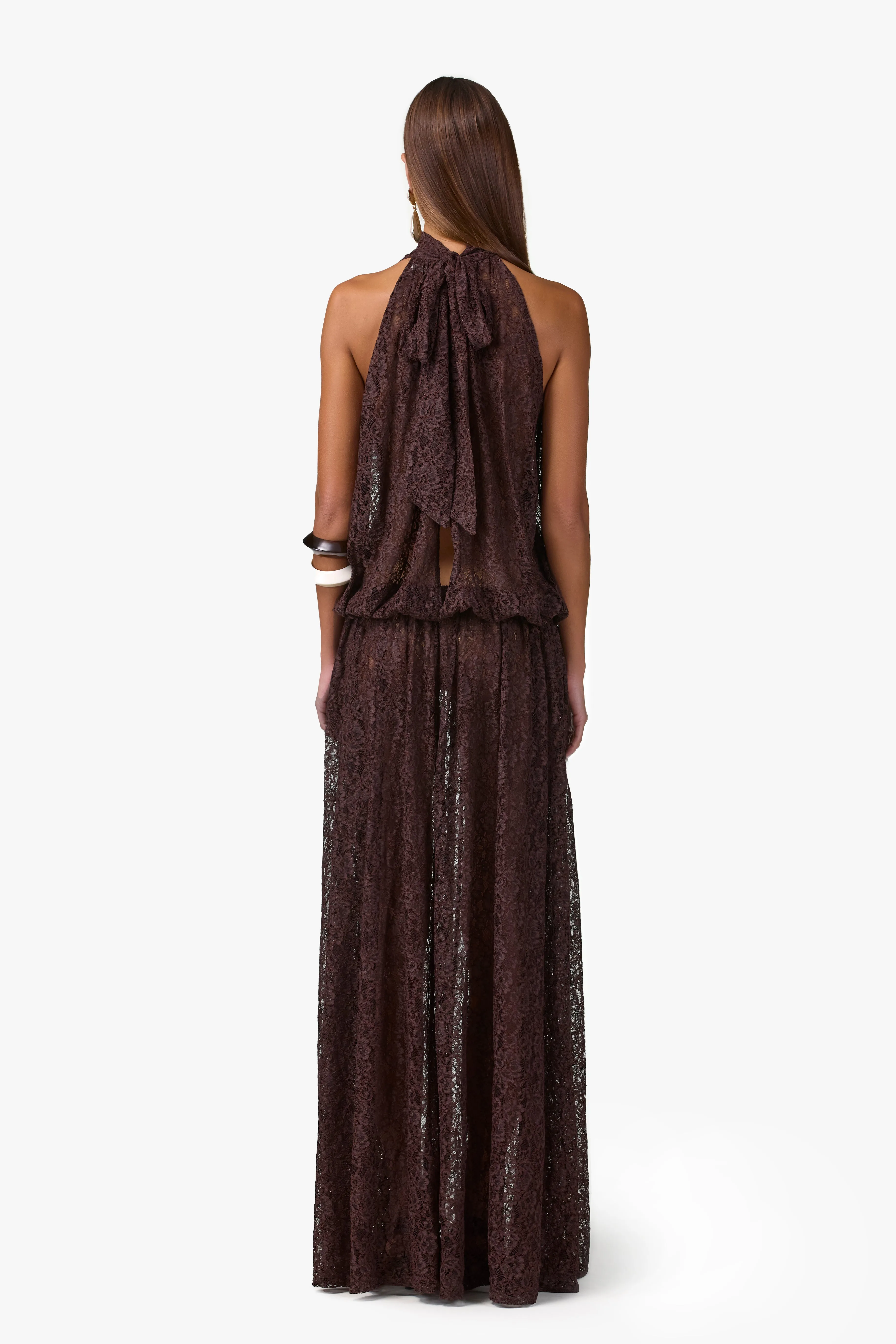 Drop Waist Lace Gown (Chocolate Brown) sold by SAME product image thumbnail 4