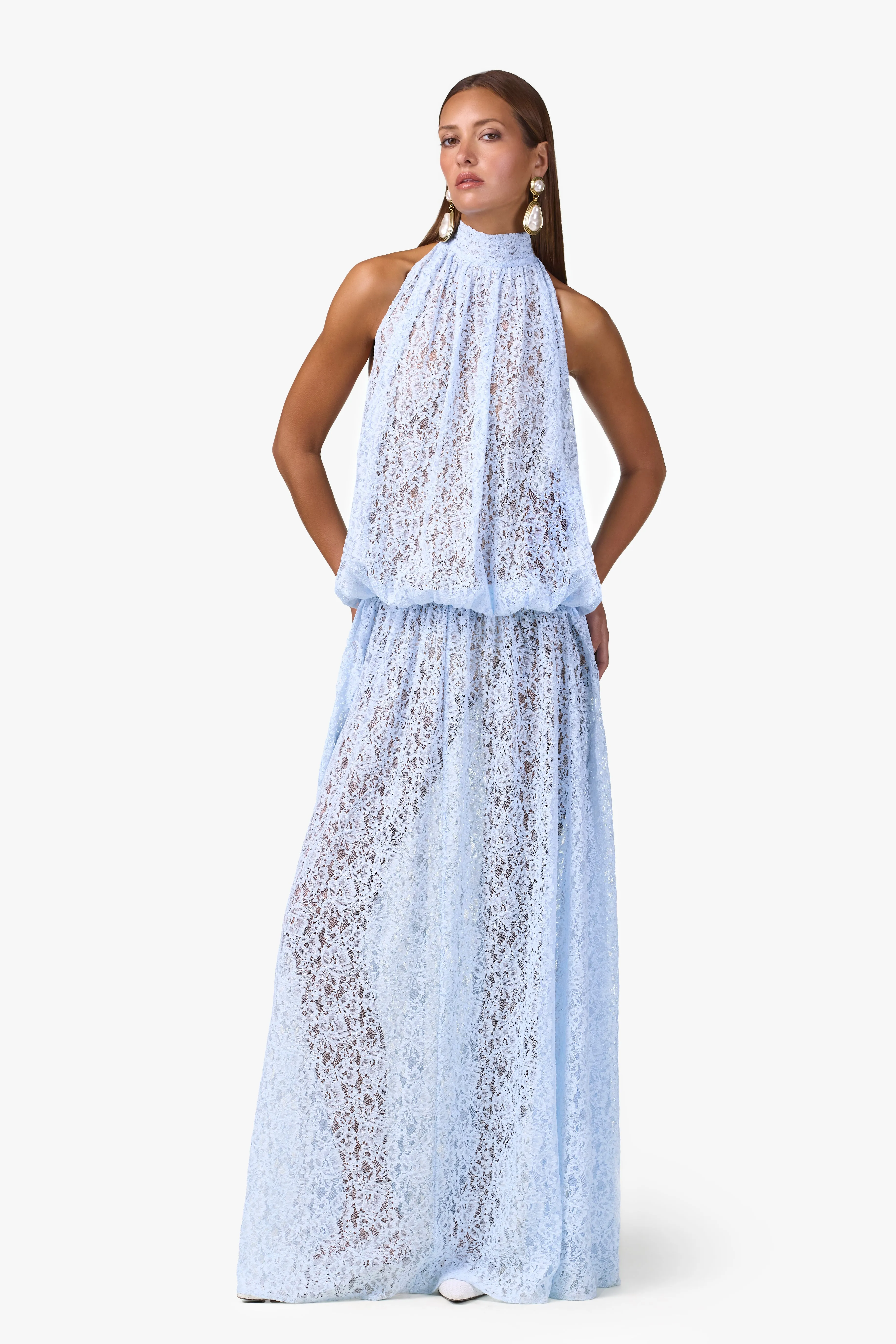 Drop Waist Lace Gown (Pale Blue) sold by SAME product image thumbnail 3