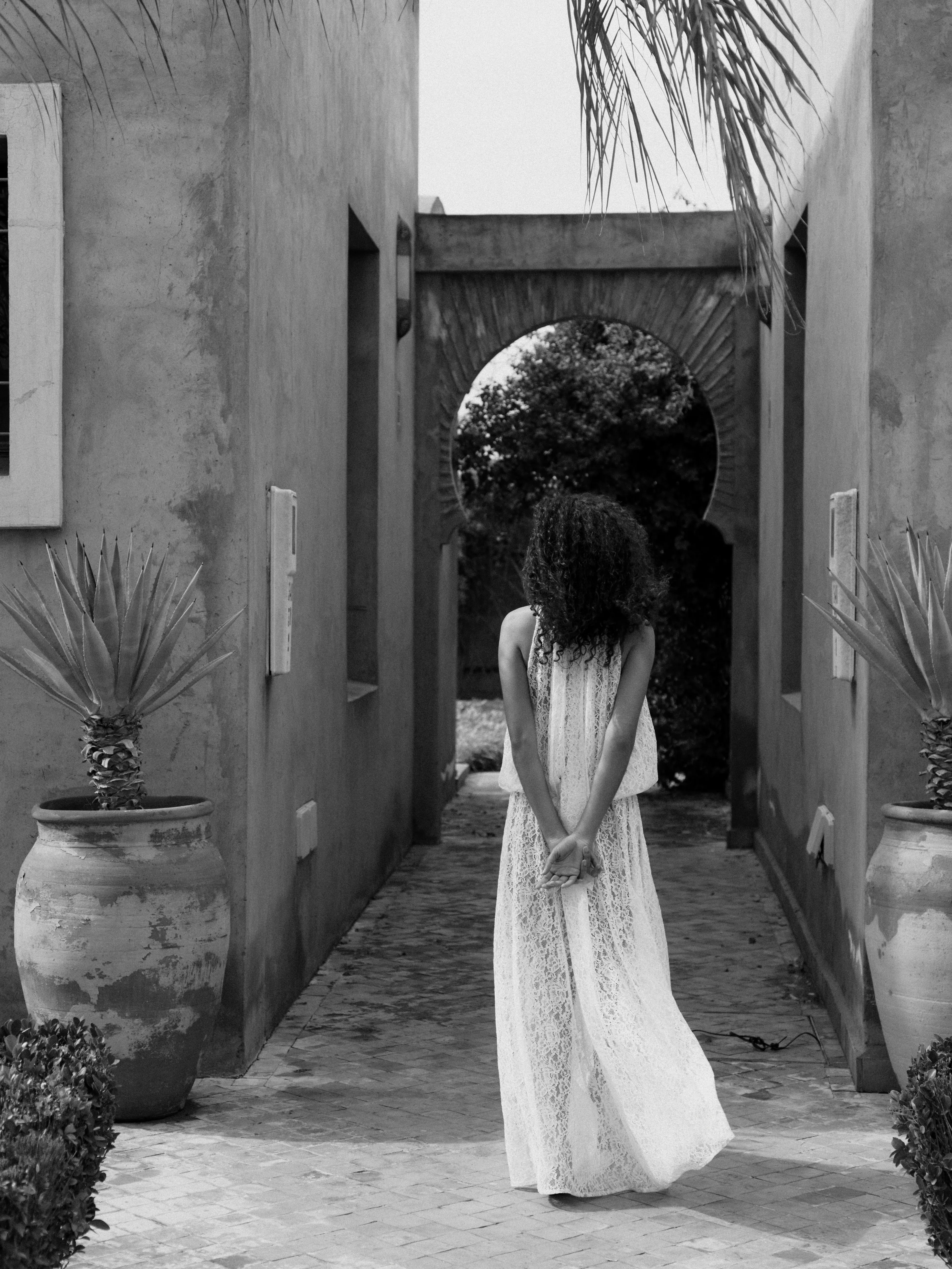 Drop Waist Lace Gown (White) sold by SAME product image thumbnail 3