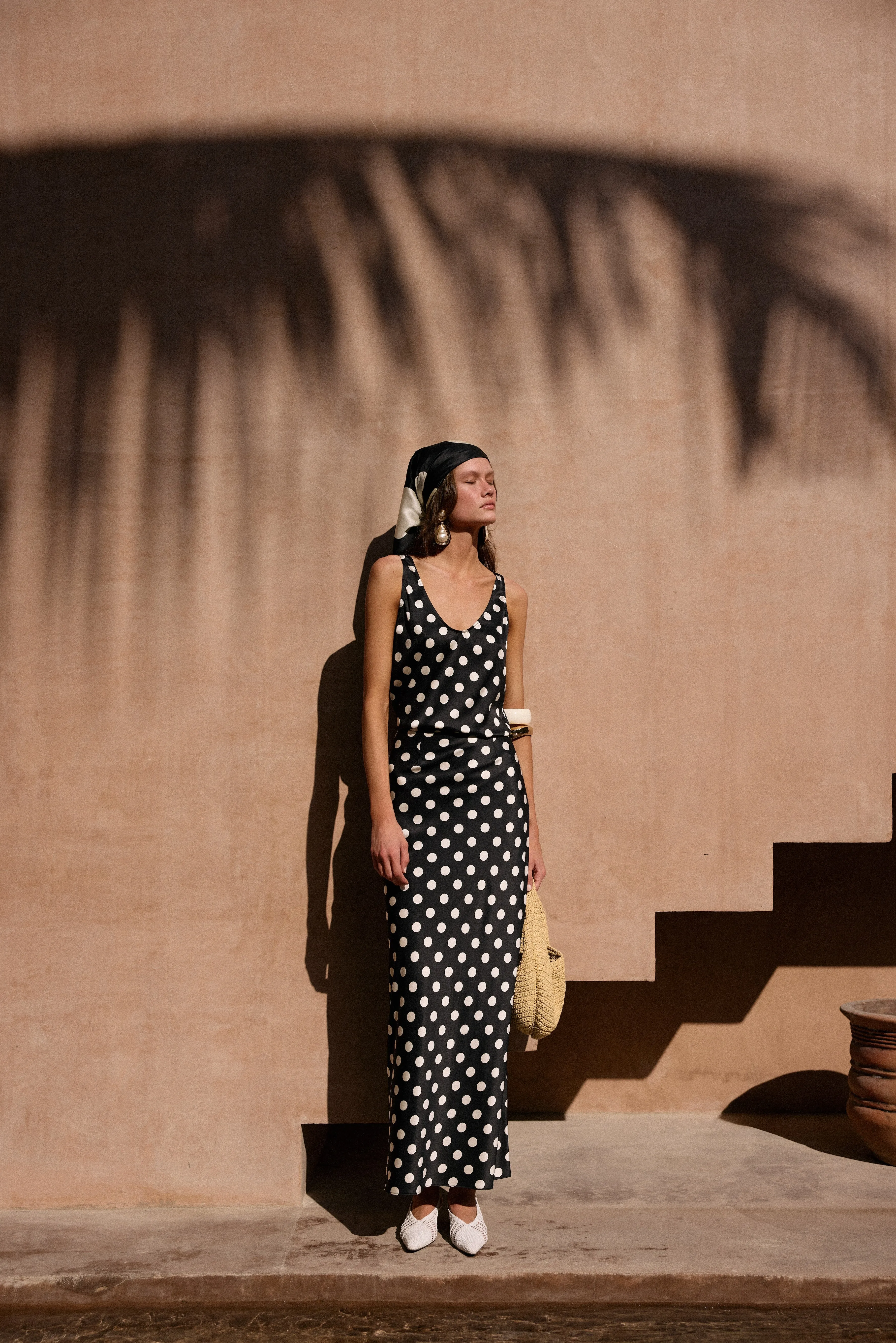 Silk Maxi Skirt (Black Polka Dot) sold by SAME product image thumbnail 3