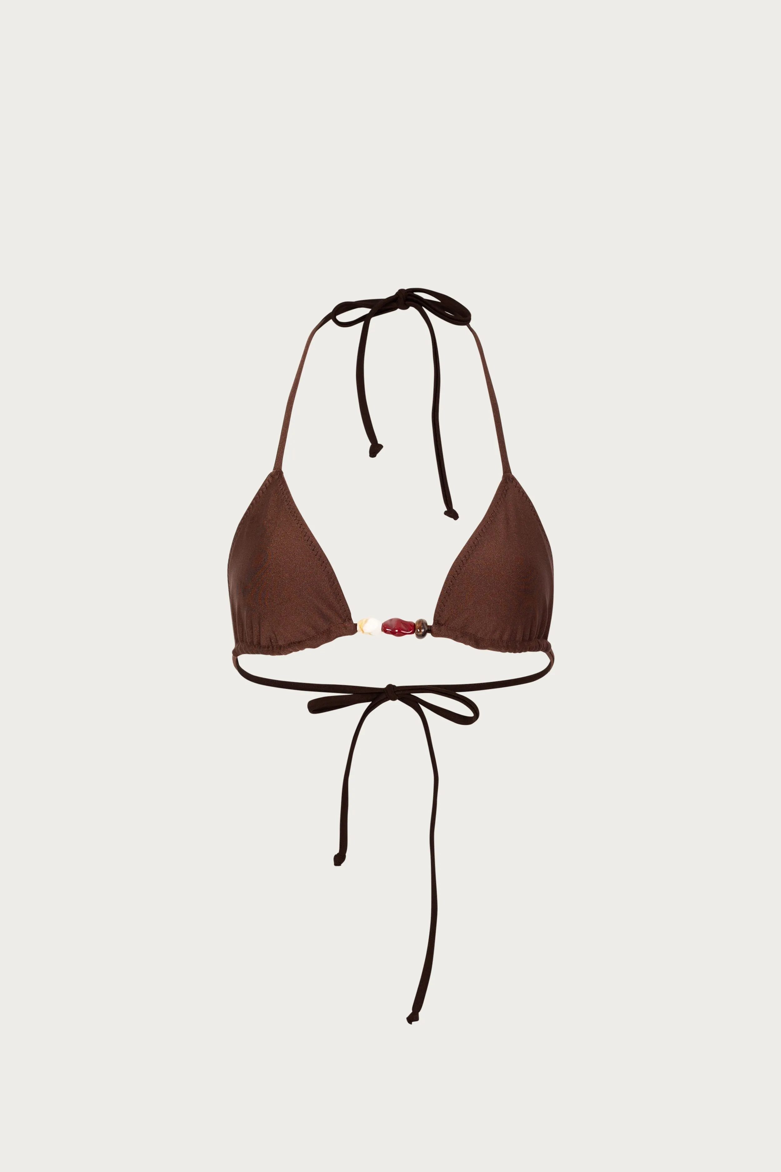 Stone Beaded Triangle Top (Chocolate Brown) sold by SAME