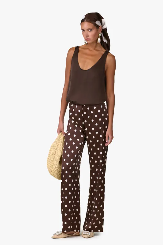 Silk Pant (Chocolate Brown Polka Dot) made by SAME