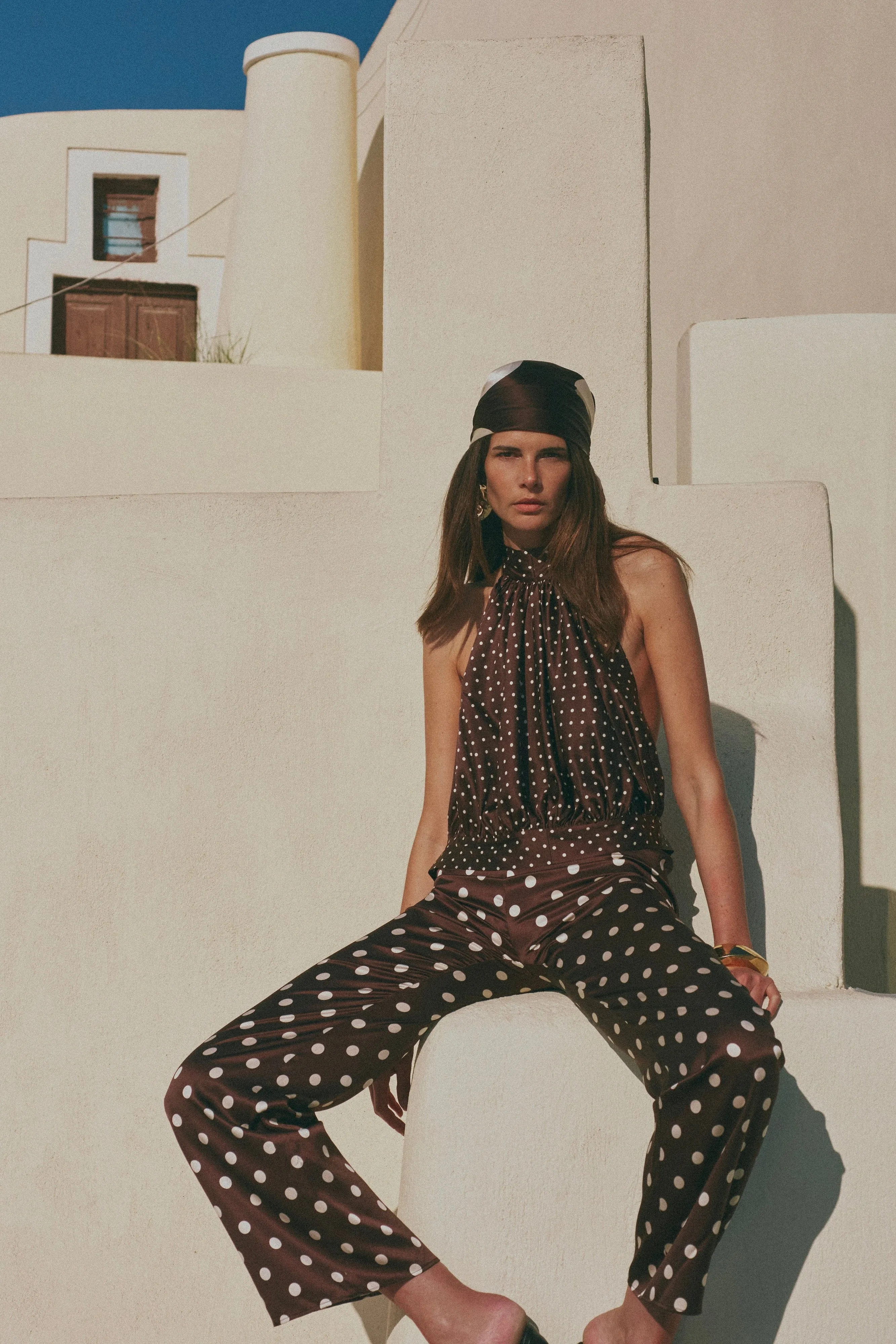 Silk Pant (Chocolate Brown Polka Dot) sold by SAME product image thumbnail 2