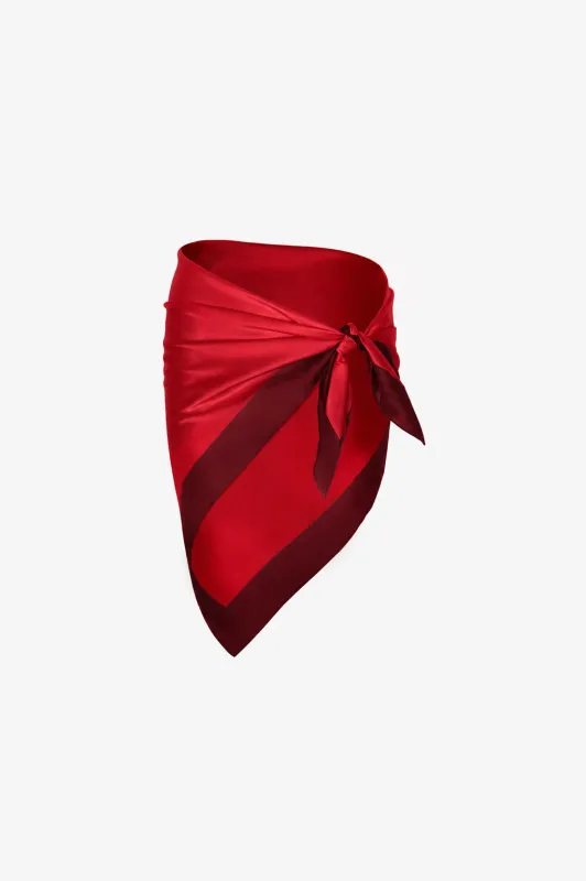 Silk Scarf (Red/Burgundy) made by SAME